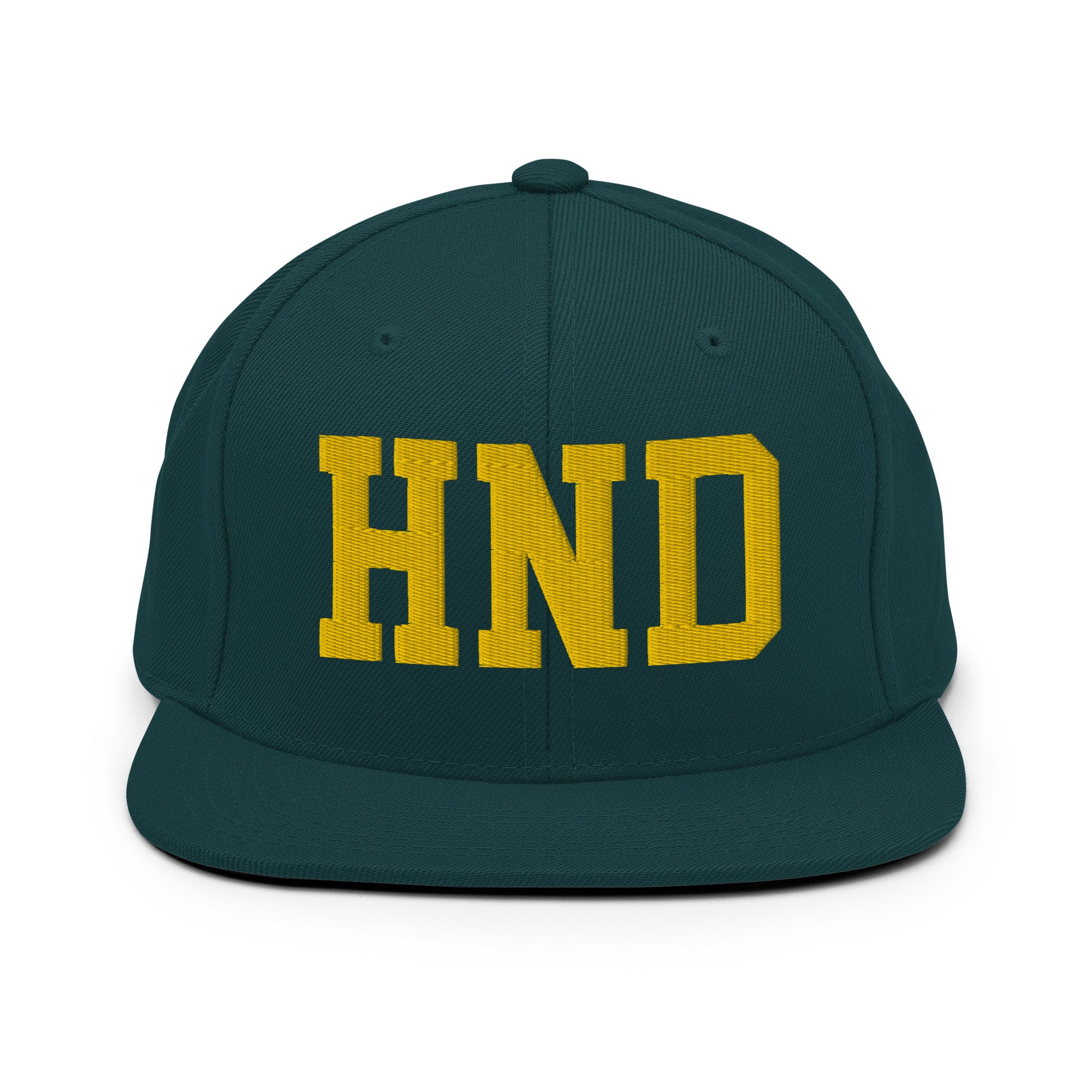 College-Style Classic Snapback Hat • Gold • HND Tokyo • YHM Designs - Image 14