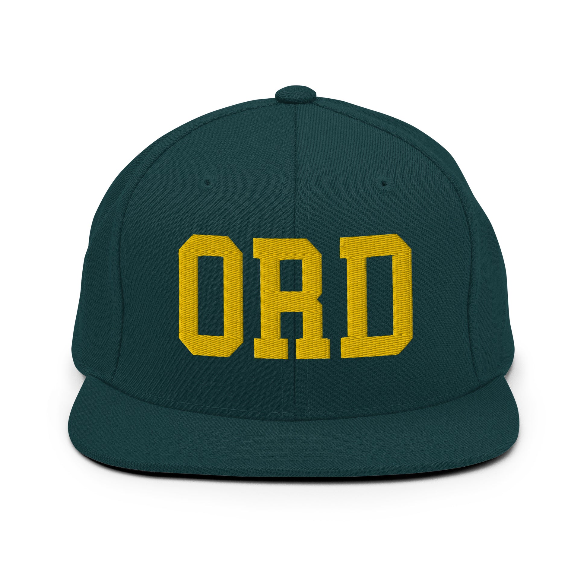 College-Style Classic Snapback Hat • Gold • ORD Chicago • YHM Designs - Image 14
