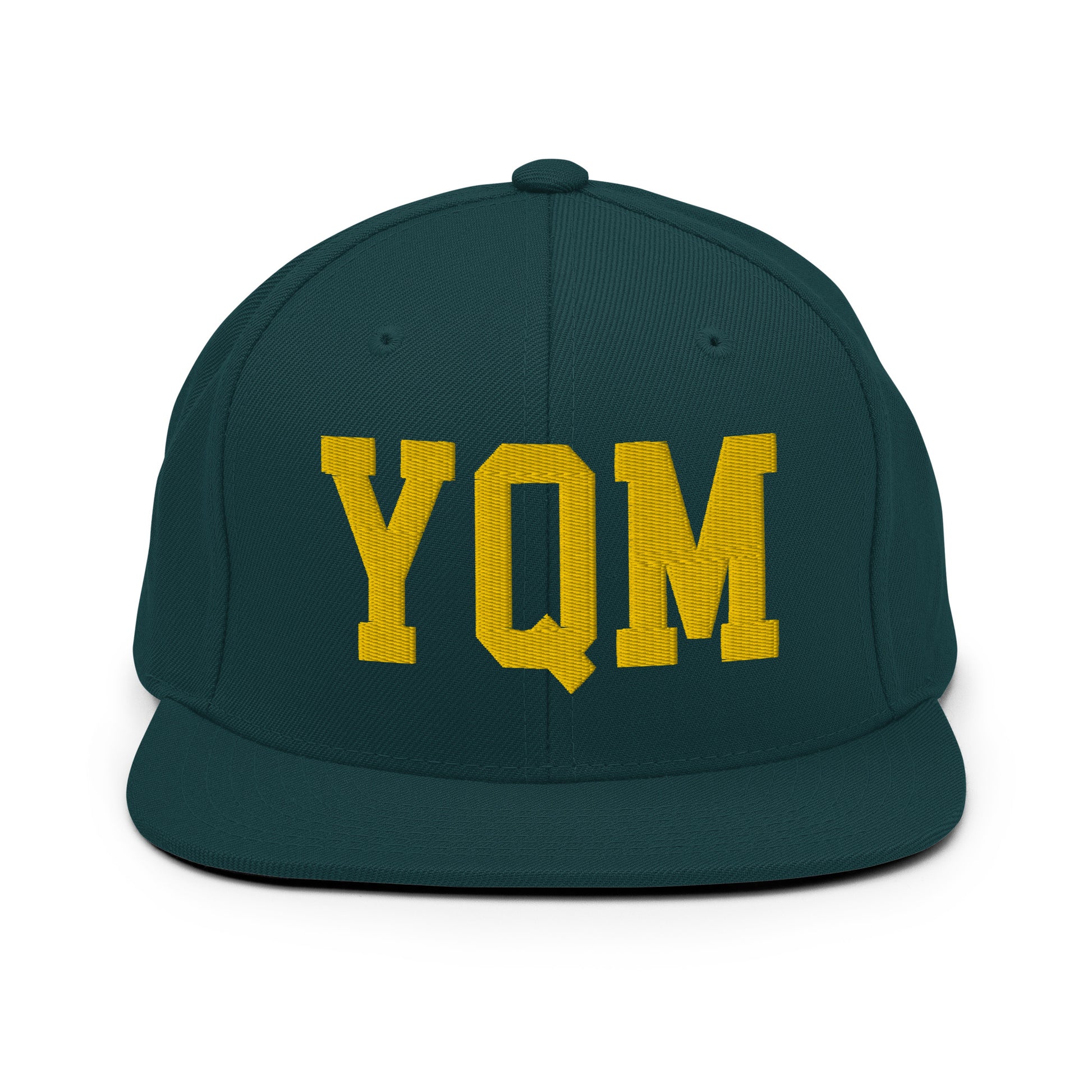 College-Style Classic Snapback Hat • Gold • YQM Moncton • YHM Designs - Image 14