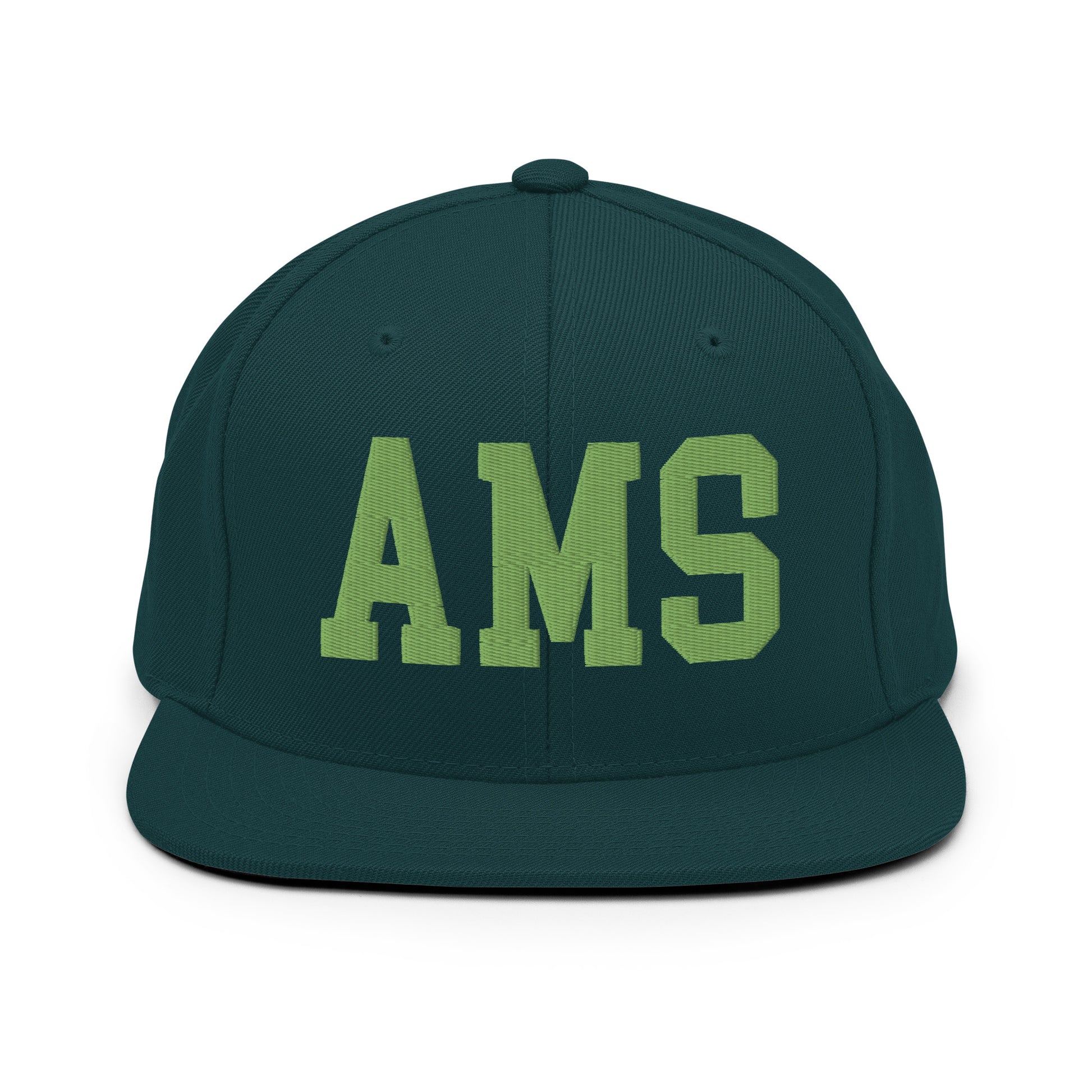 College-Style Classic Snapback Hat • Kiwi Green • AMS Amsterdam • YHM Designs - Image 07