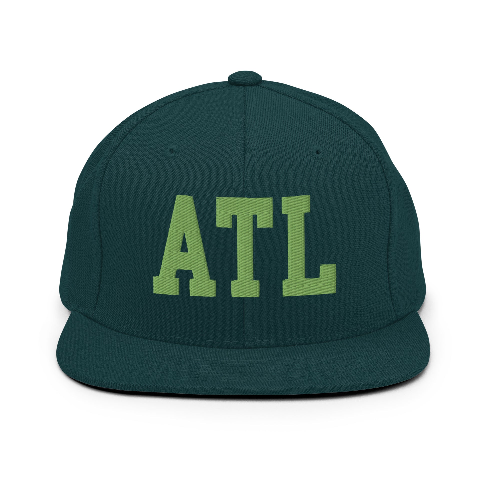 College-Style Classic Snapback Hat • Kiwi Green • ATL Atlanta • YHM Designs - Image 07