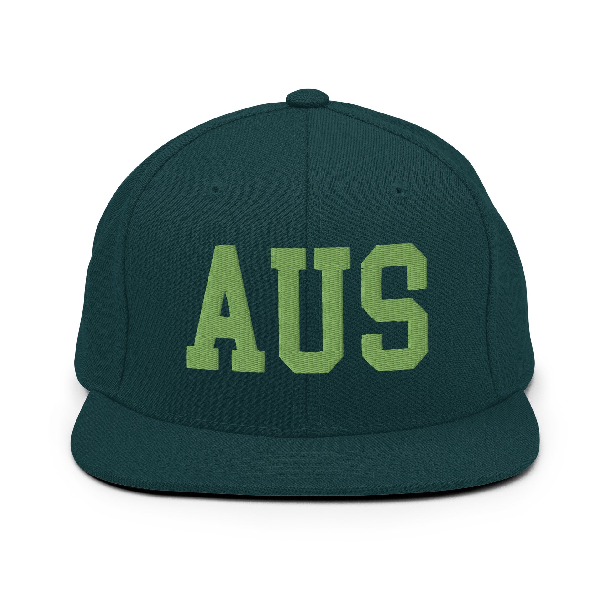 College-Style Classic Snapback Hat • Kiwi Green • AUS Austin • YHM Designs - Image 07