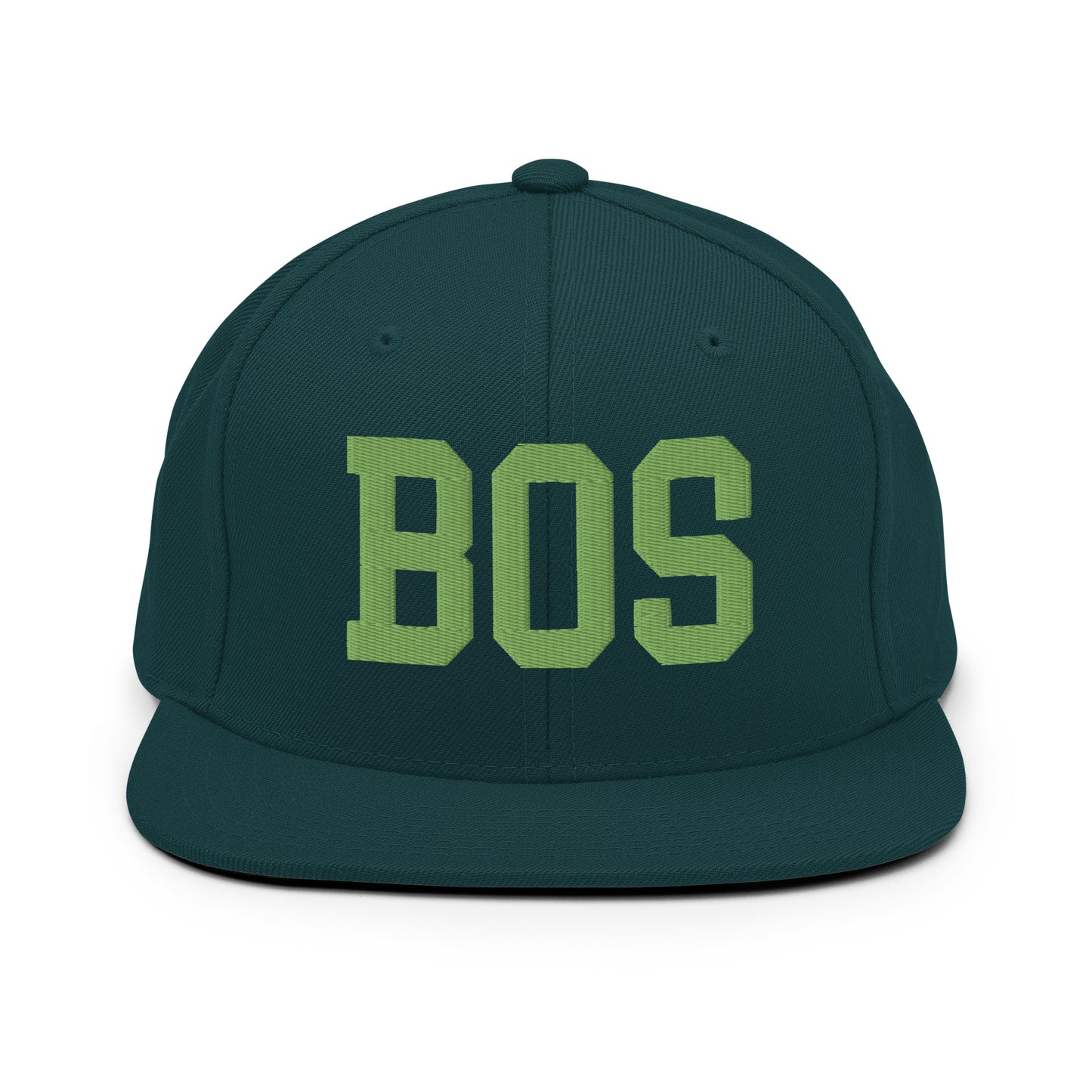 College-Style Classic Snapback Hat • Kiwi Green • BOS Boston • YHM Designs - Image 07