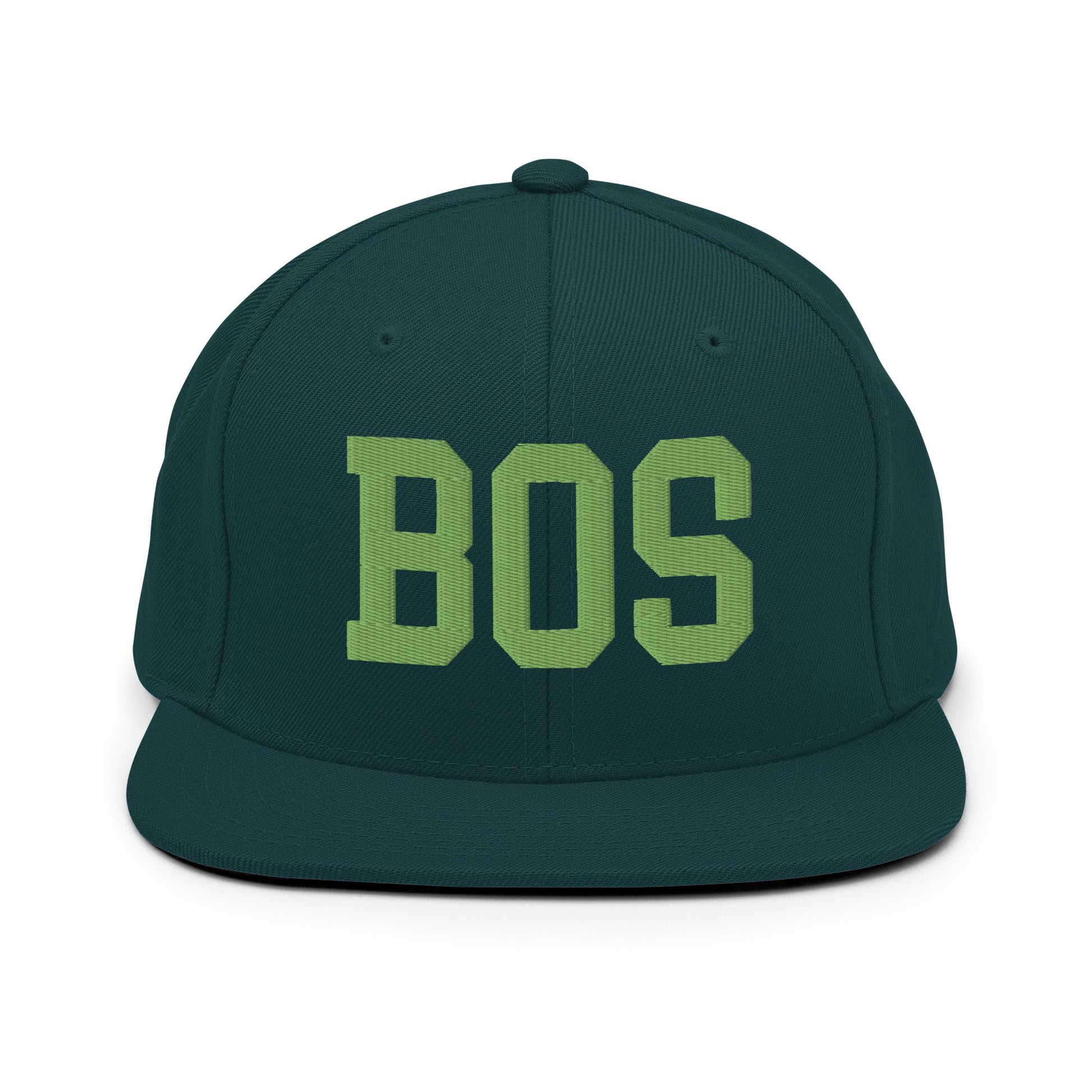 College-Style Classic Snapback Hat • Kiwi Green • BOS Boston • YHM Designs - Image 07