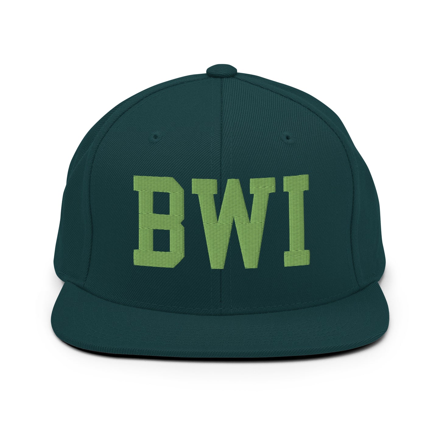 College-Style Classic Snapback Hat • Kiwi Green • BWI Baltimore • YHM Designs - Image 07