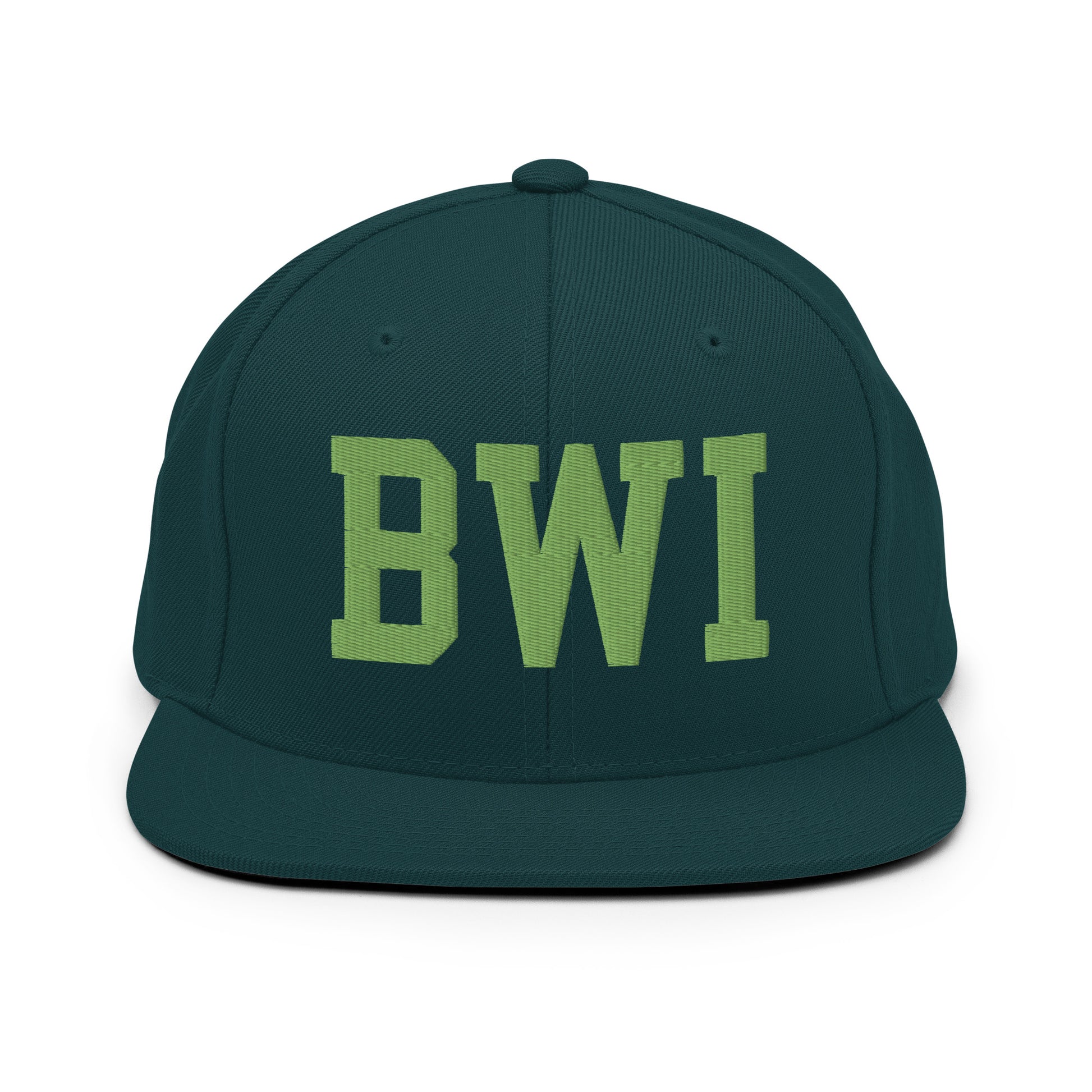 College-Style Classic Snapback Hat • Kiwi Green • BWI Baltimore • YHM Designs - Image 07