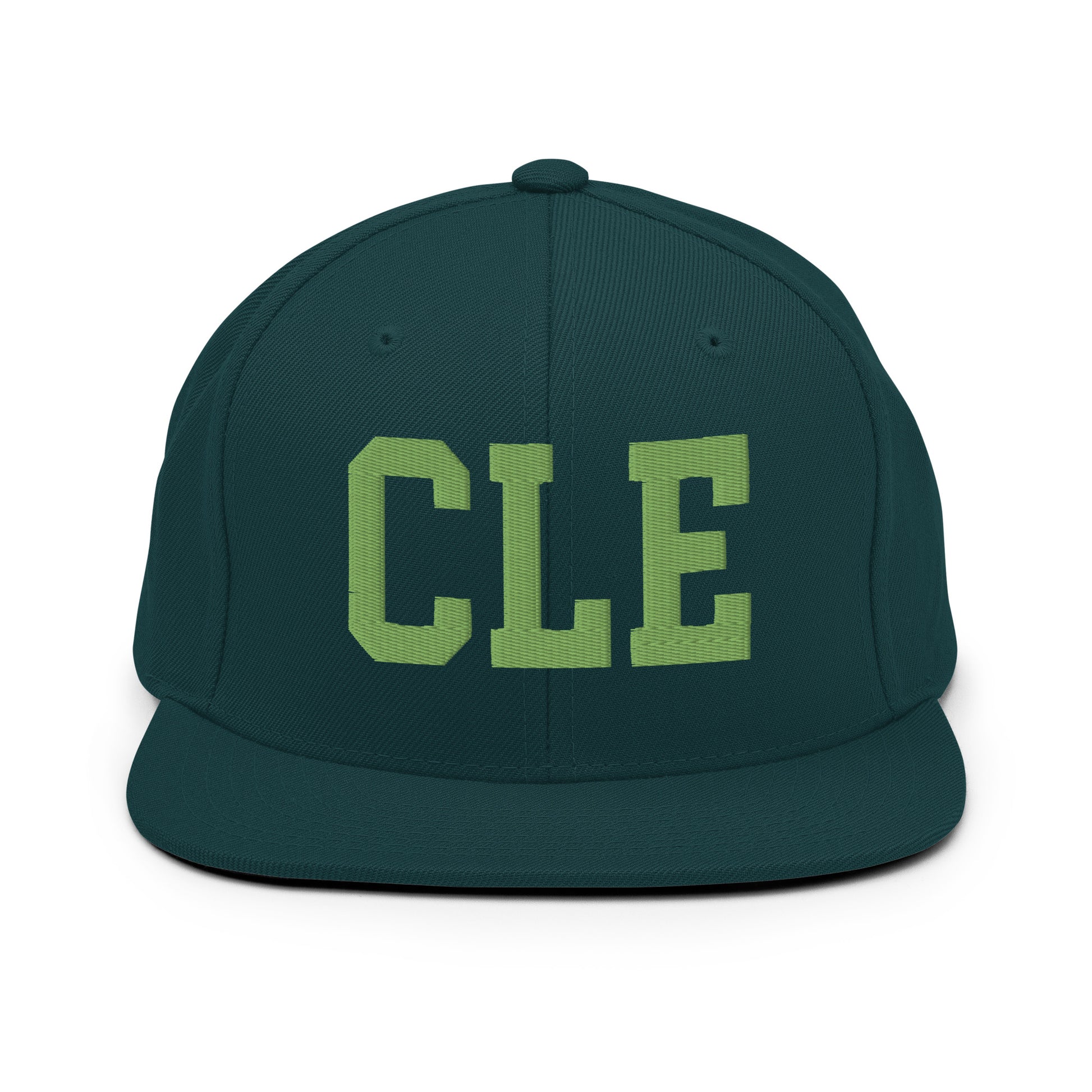 College-Style Classic Snapback Hat • Kiwi Green • CLE Cleveland • YHM Designs - Image 07