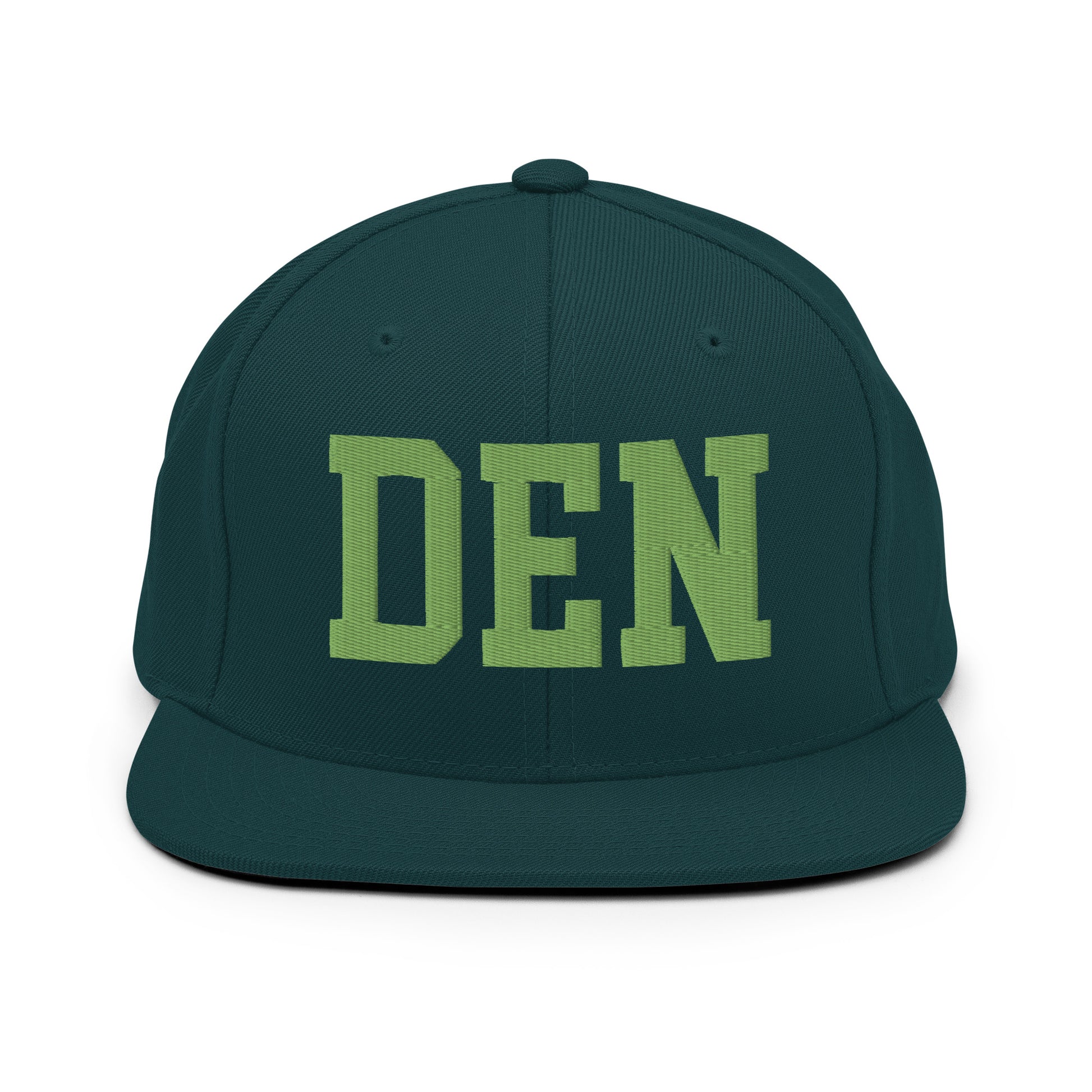 College-Style Classic Snapback Hat • Kiwi Green • DEN Denver • YHM Designs - Image 07