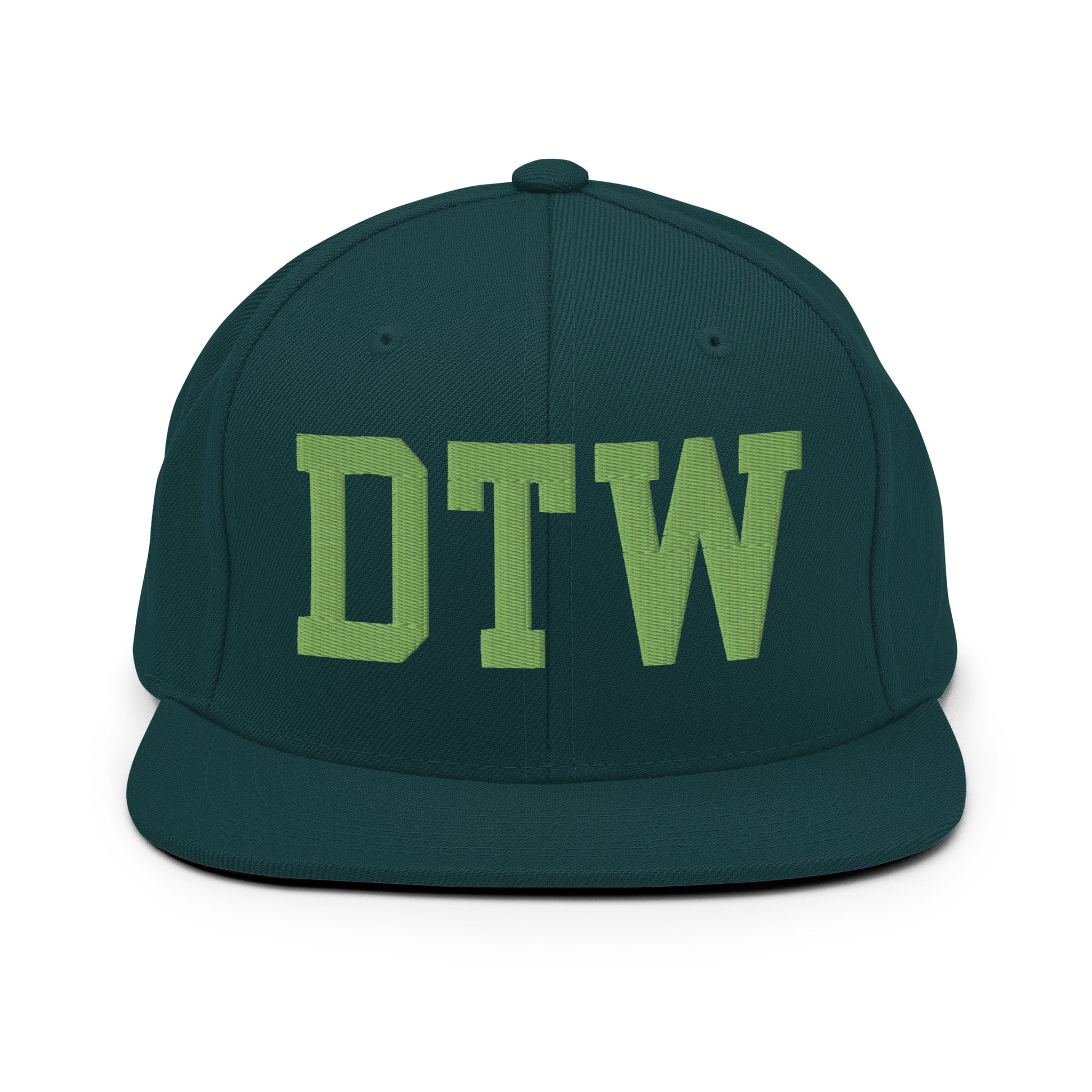 College-Style Classic Snapback Hat • Kiwi Green • DTW Detroit • YHM Designs - Image 07