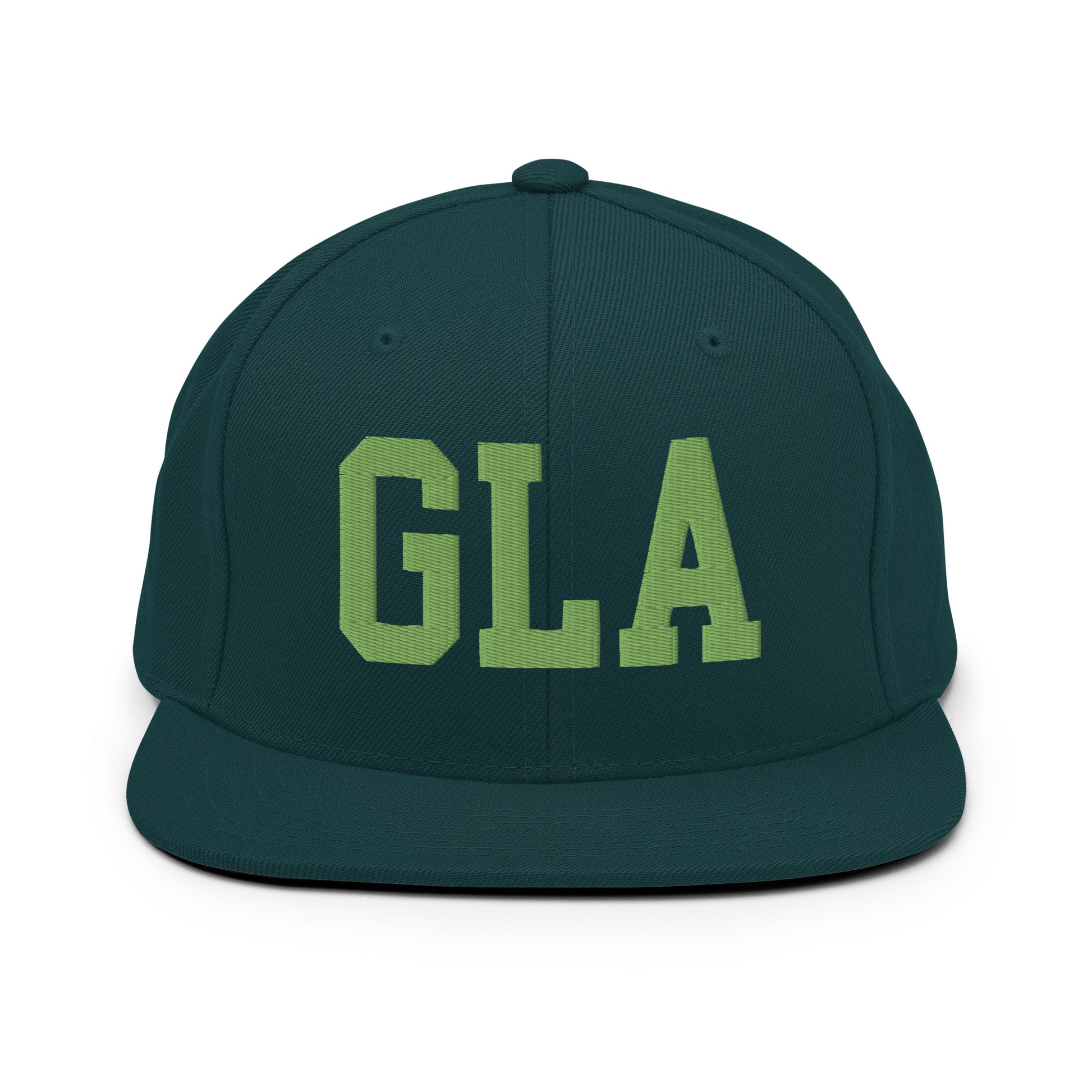 College-Style Classic Snapback Hat • Kiwi Green • GLA Glasgow • YHM Designs - Image 07