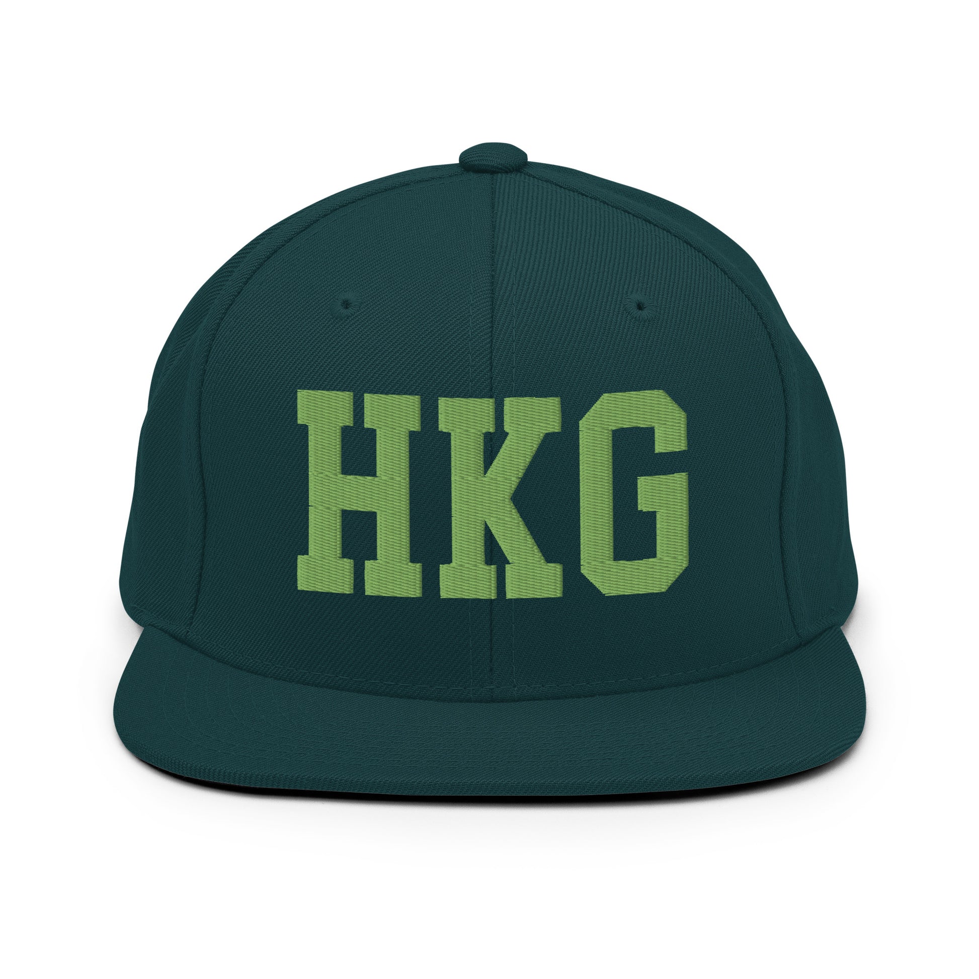 College-Style Classic Snapback Hat • Kiwi Green • HKG Hong Kong • YHM Designs - Image 07