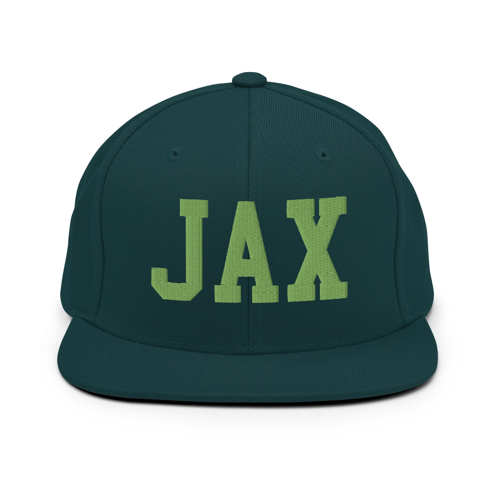 College-Style Classic Snapback Hat • Kiwi Green • JAX Jacksonville • YHM Designs - Image 07
