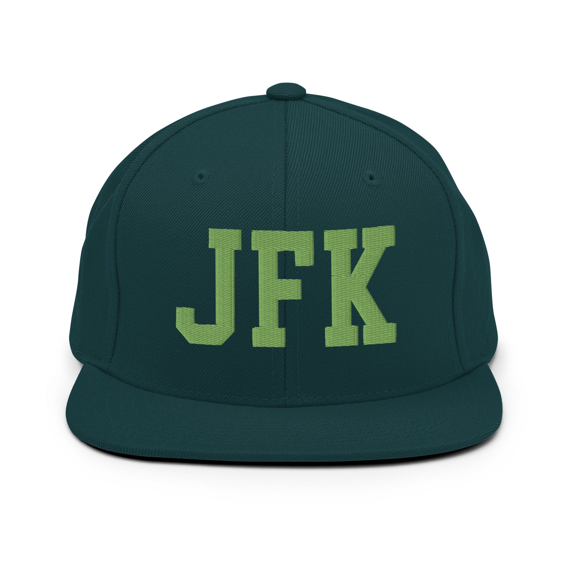 College-Style Classic Snapback Hat • Kiwi Green • JFK New York City • YHM Designs - Image 07