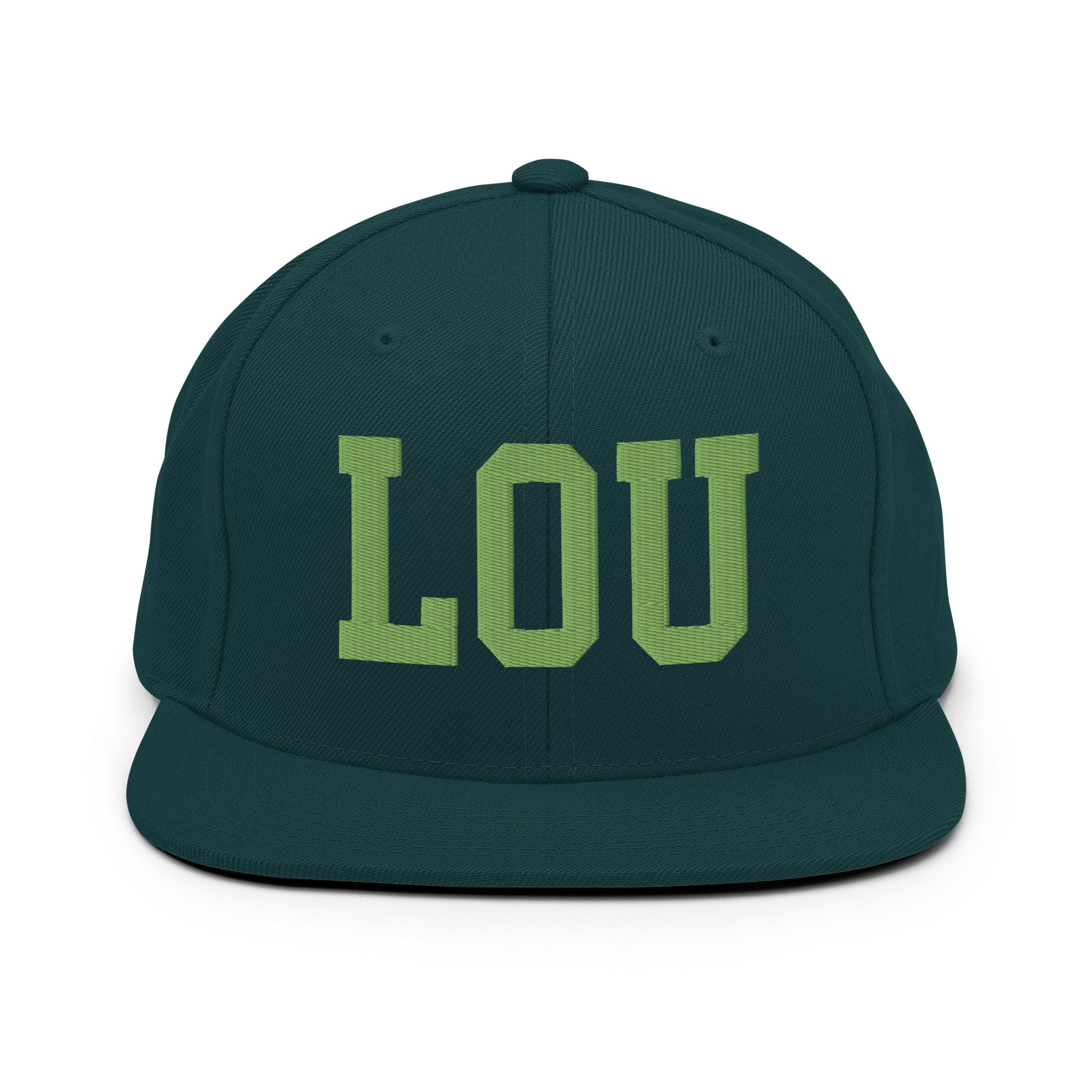 College-Style Classic Snapback Hat • Kiwi Green • LOU Louisville • YHM Designs - Image 07