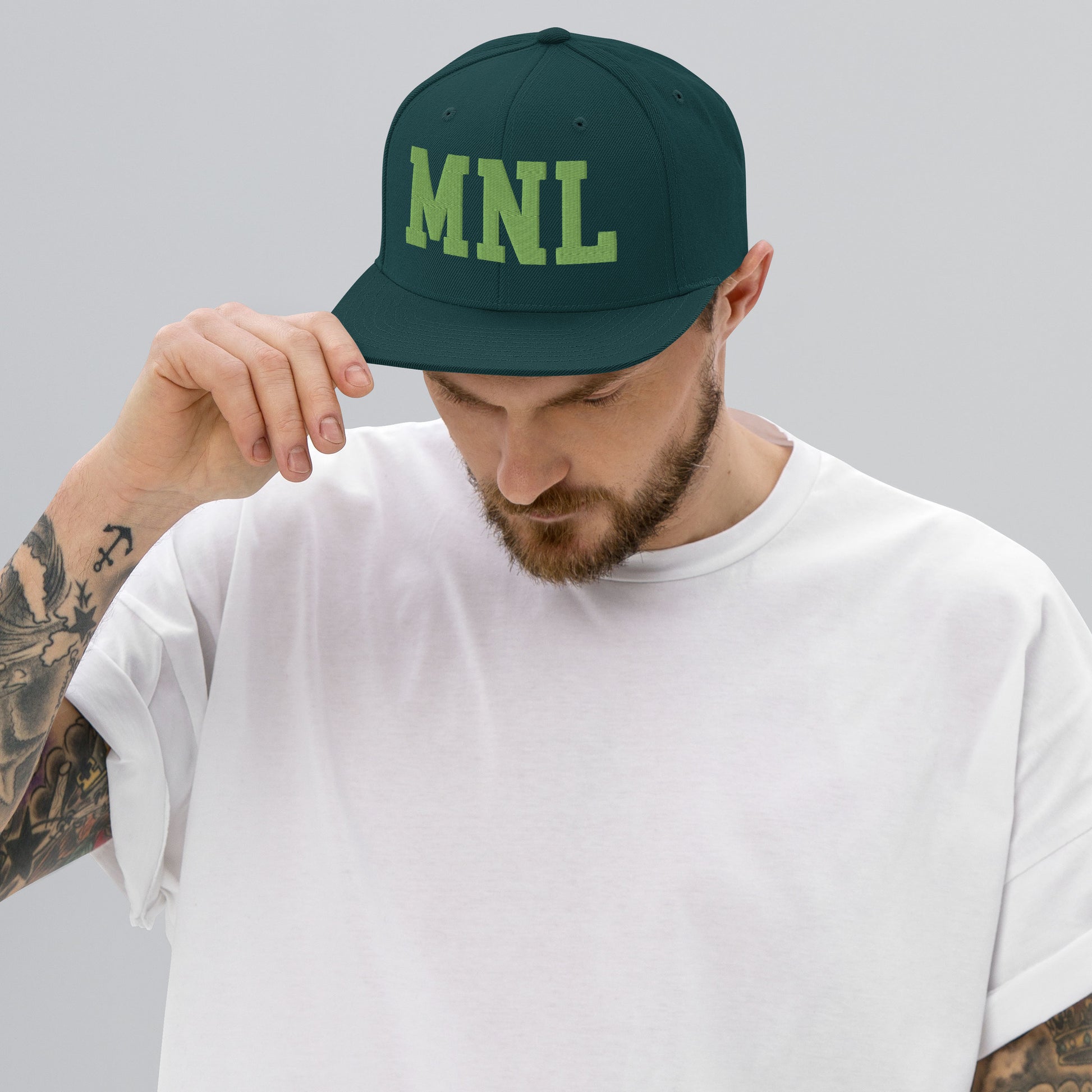 College-Style Classic Snapback Hat • Kiwi Green • MNL Manila • YHM Designs - Image 06