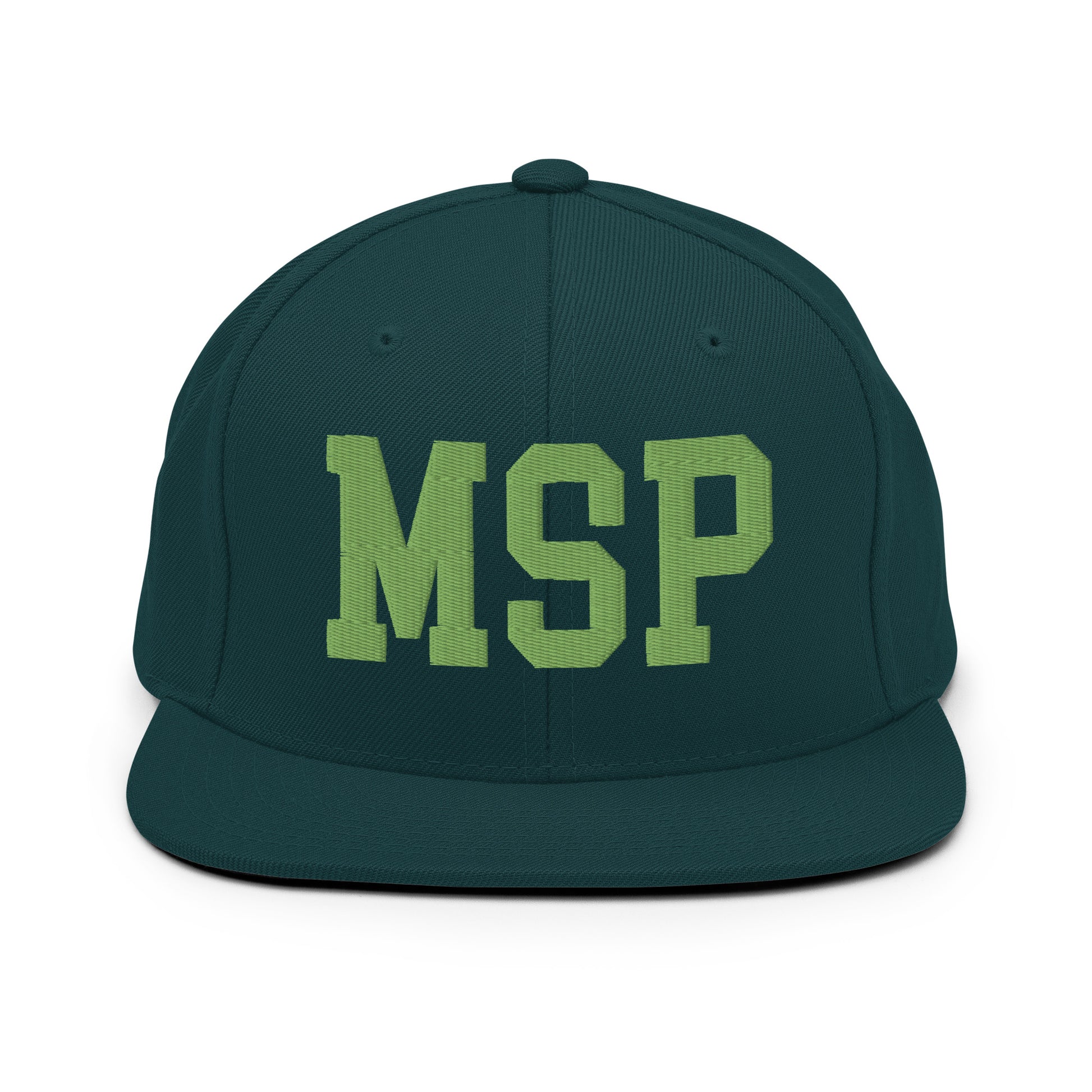 College-Style Classic Snapback Hat • Kiwi Green • MSP Minneapolis • YHM Designs - Image 07