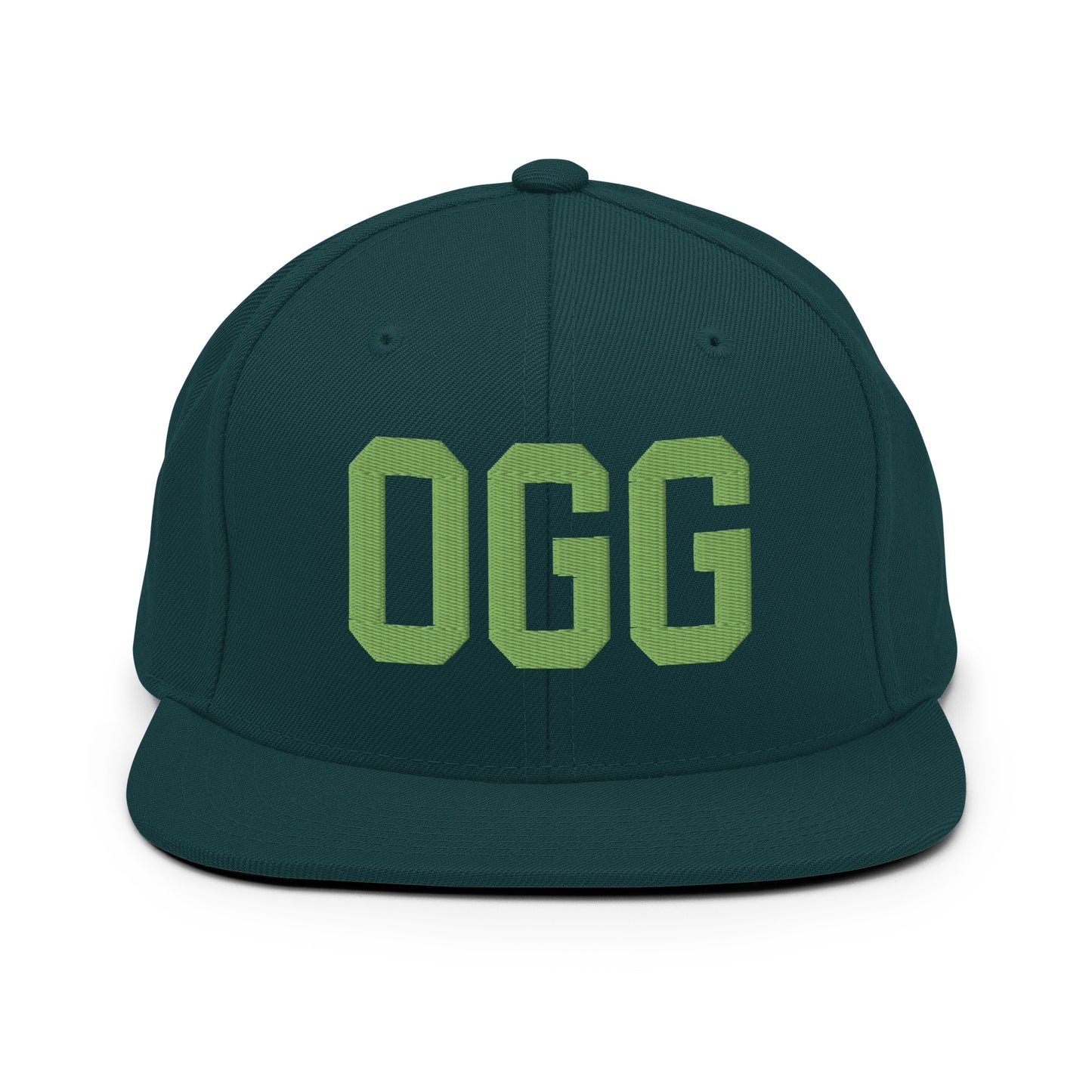 College-Style Classic Snapback Hat • Kiwi Green • OGG Maui Souvenir • YHM Designs - Image 07