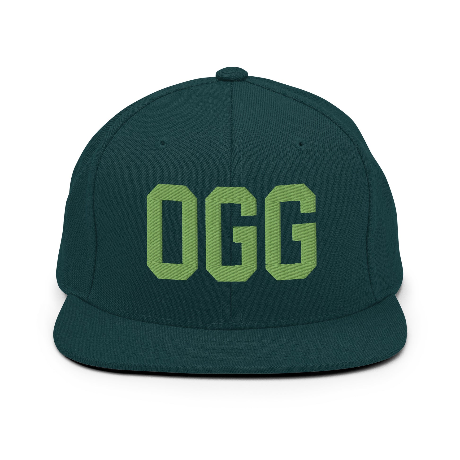 College-Style Classic Snapback Hat • Kiwi Green • OGG Maui Souvenir • YHM Designs - Image 07