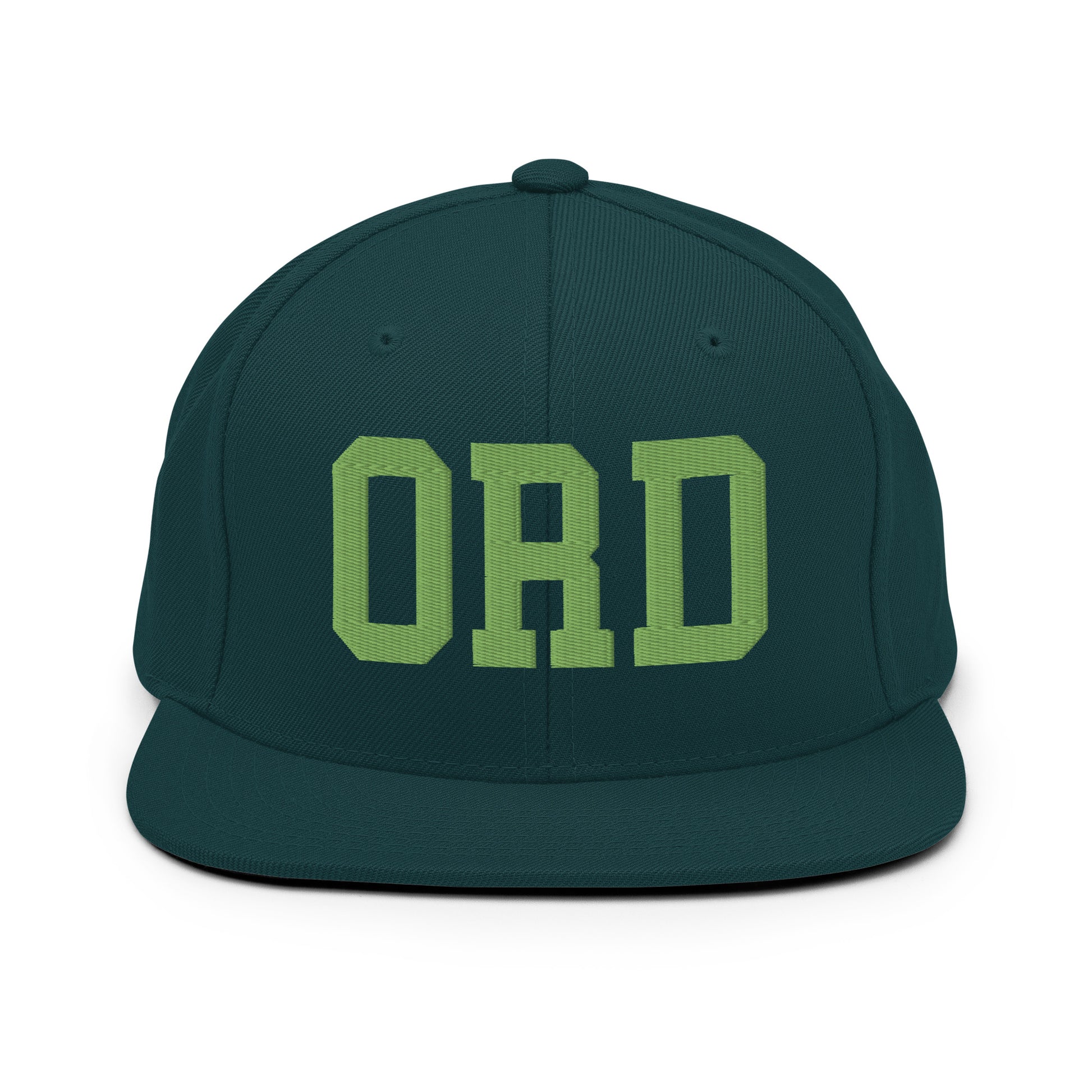 College-Style Classic Snapback Hat • Kiwi Green • ORD Chicago • YHM Designs - Image 07
