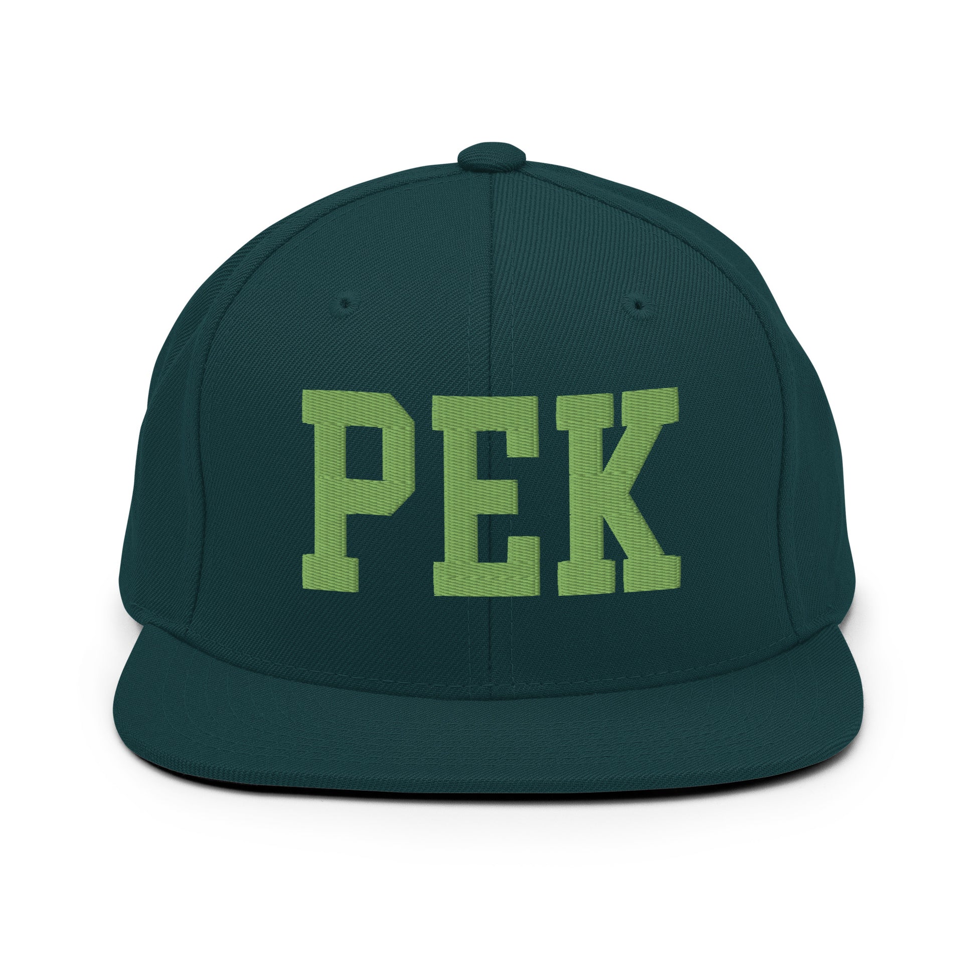College-Style Classic Snapback Hat • Kiwi Green • PEK Beijing • YHM Designs - Image 07
