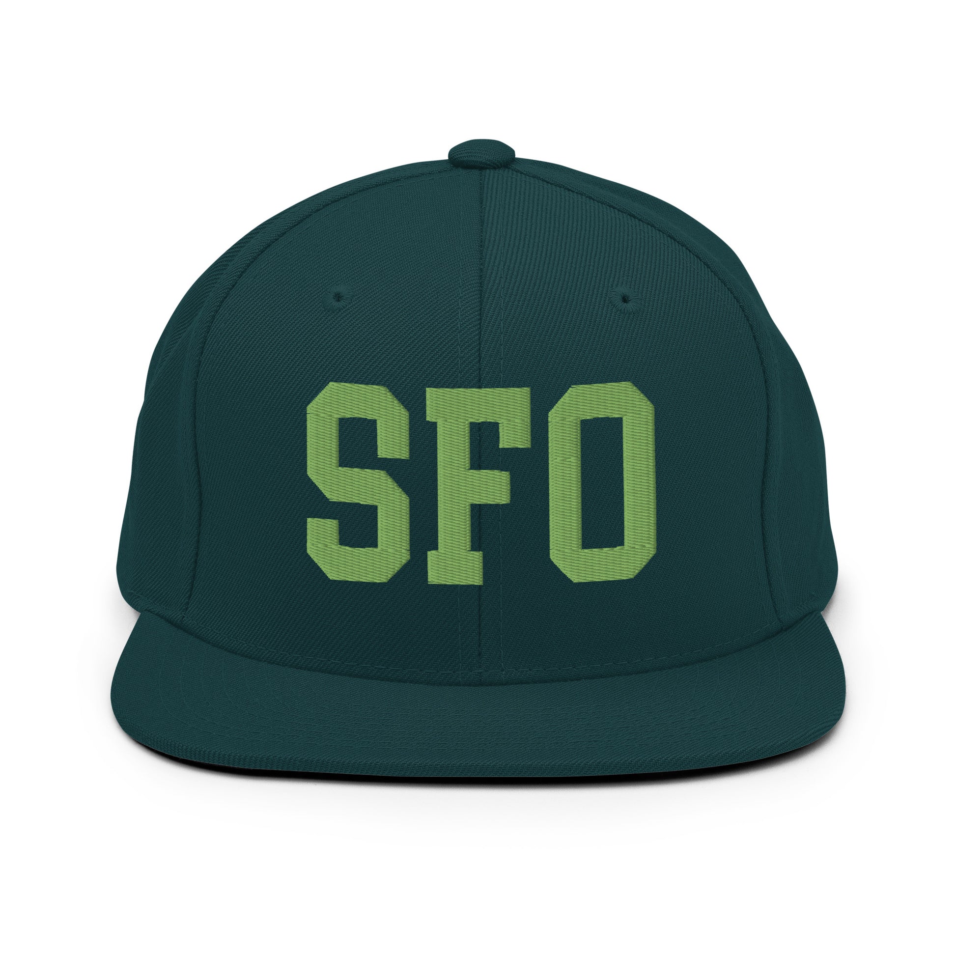 College-Style Classic Snapback Hat • Kiwi Green • SFO San Francisco • YHM Designs - Image 07
