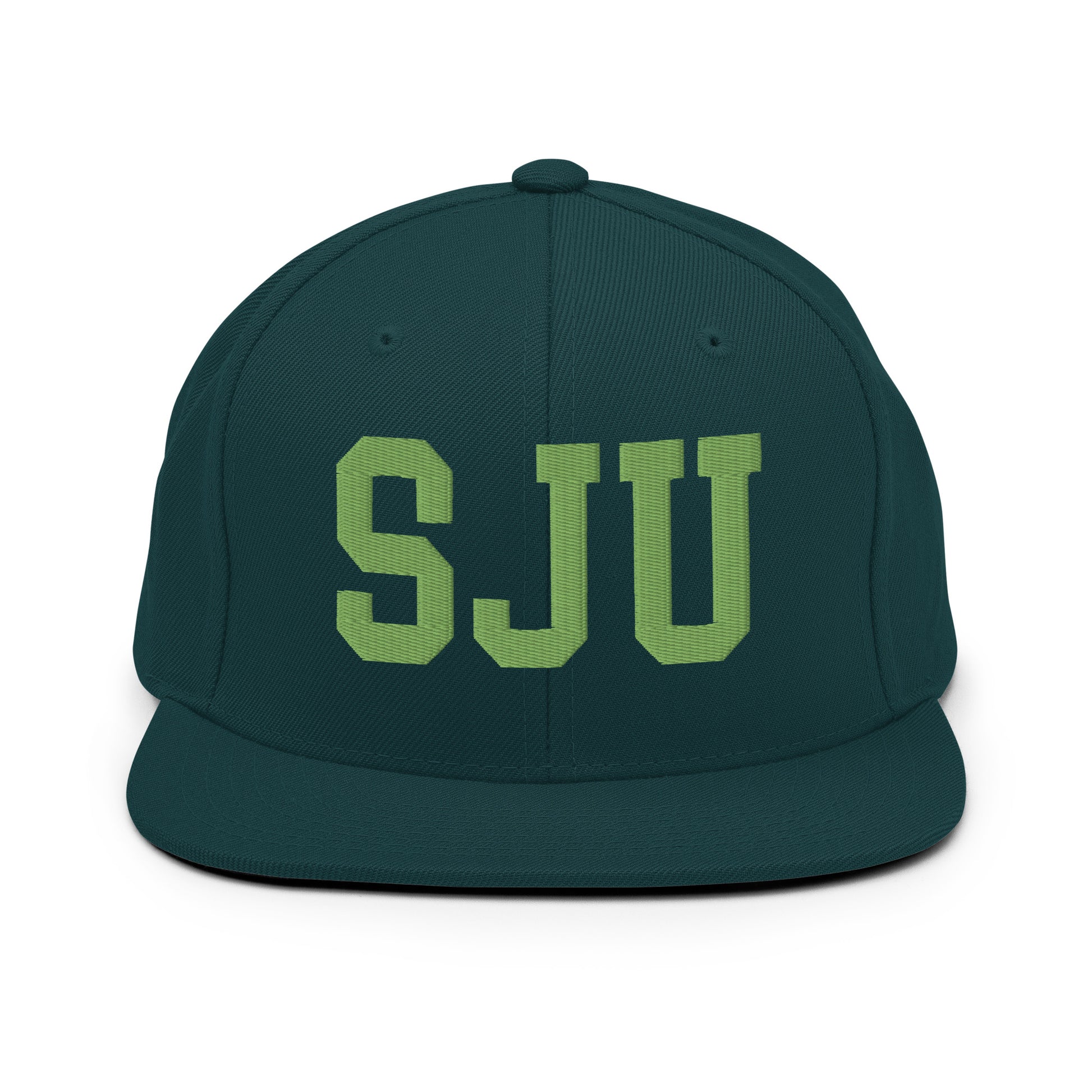 College-Style Classic Snapback Hat • Kiwi Green • SJU San Juan • YHM Designs - Image 07