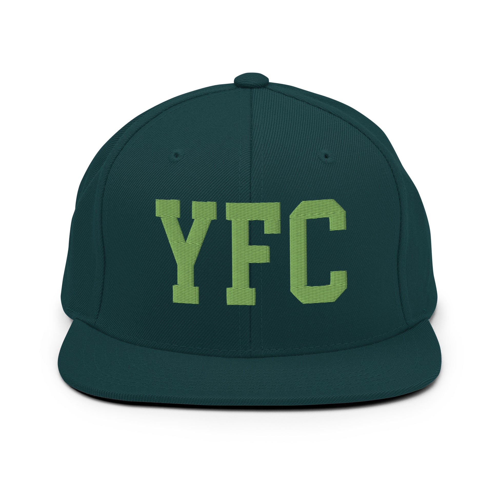 College-Style Classic Snapback Hat • Kiwi Green • YFC Fredericton Souvenir • YHM Designs - Image 07