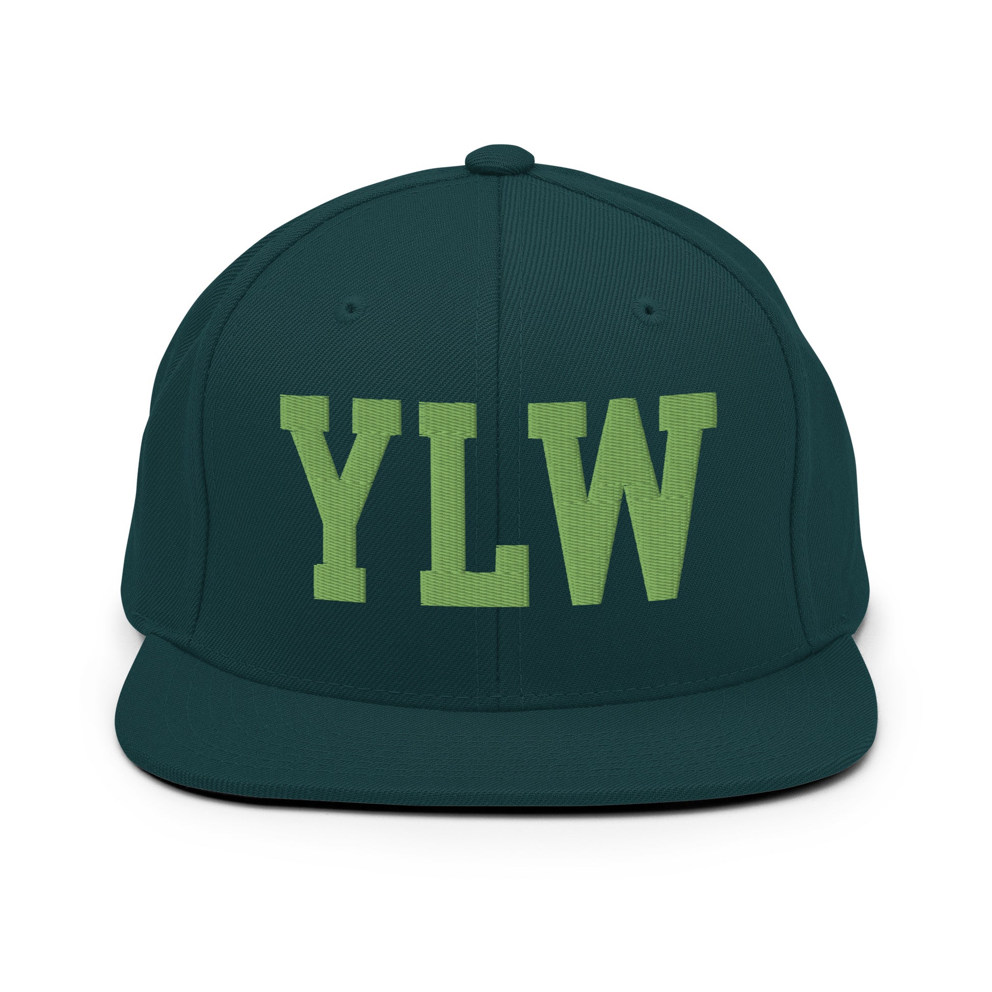 College-Style Classic Snapback Hat • Kiwi Green • YLW Kelowna • YHM Designs - Image 07