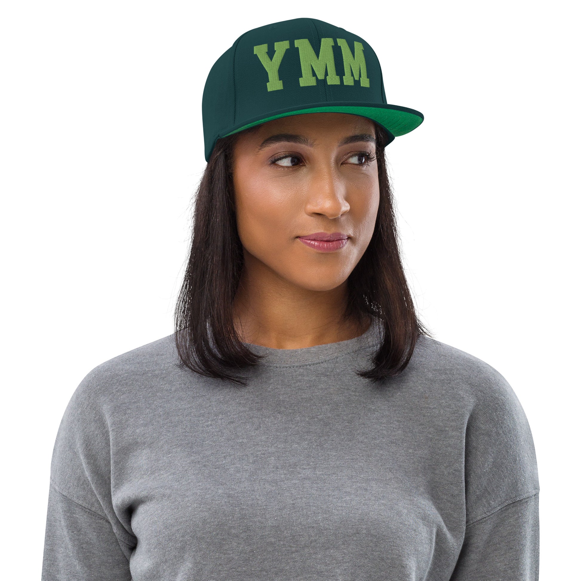 College-Style Classic Snapback Hat • Kiwi Green • YMM Fort McMurray • YHM Designs - Image 04