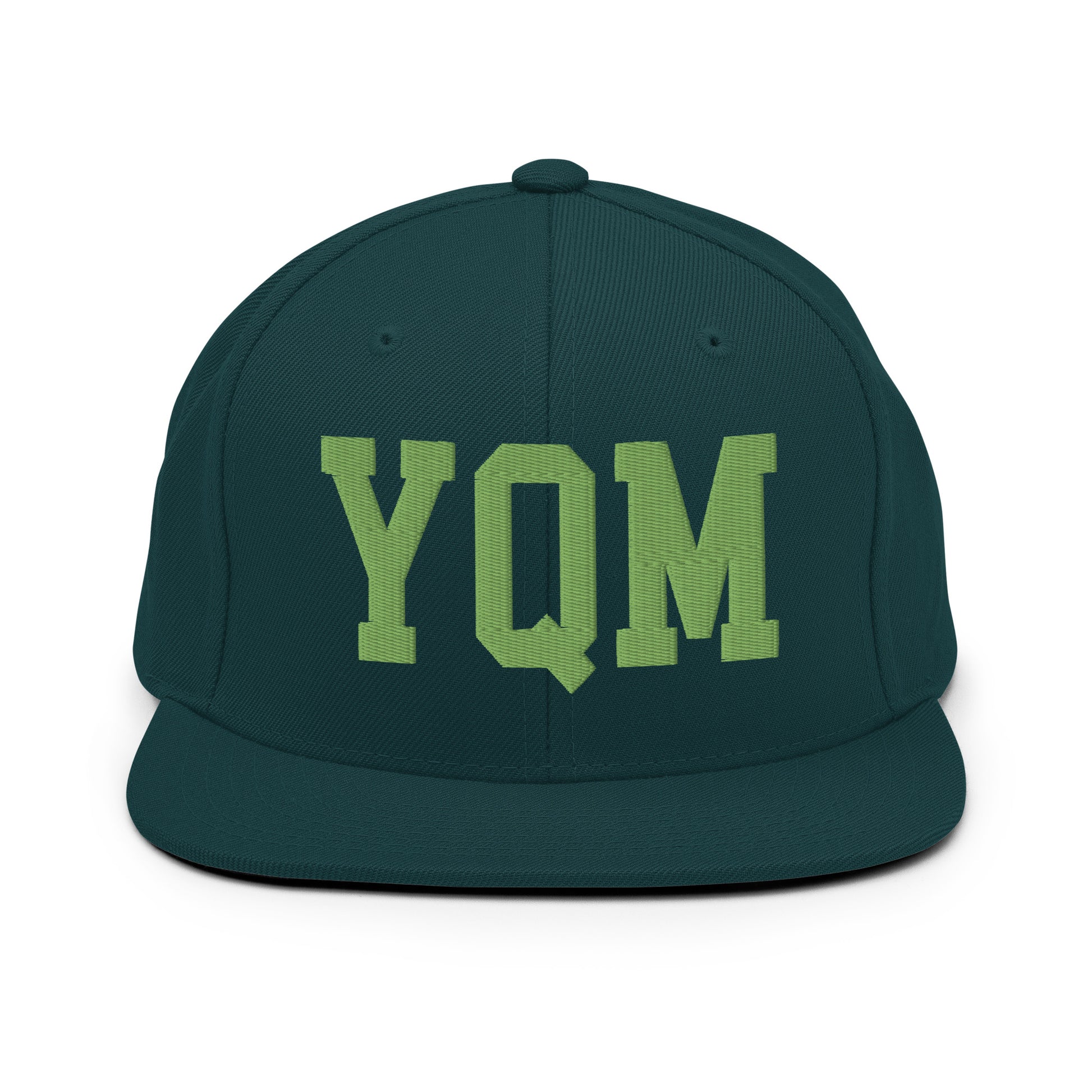 College-Style Classic Snapback Hat • Kiwi Green • YQM Moncton • YHM Designs - Image 07