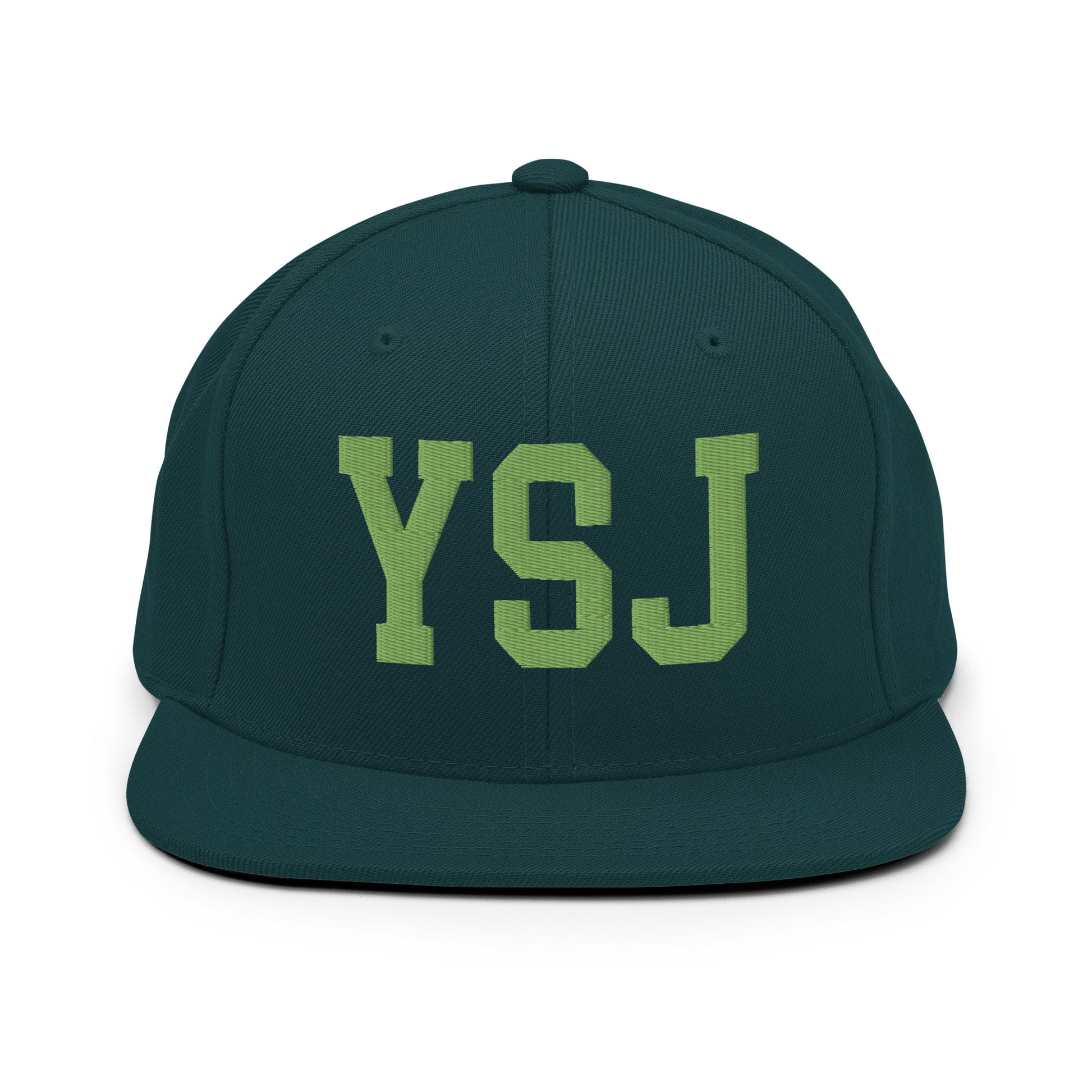 College-Style Classic Snapback Hat • Kiwi Green • YSJ Saint John • YHM Designs - Image 07