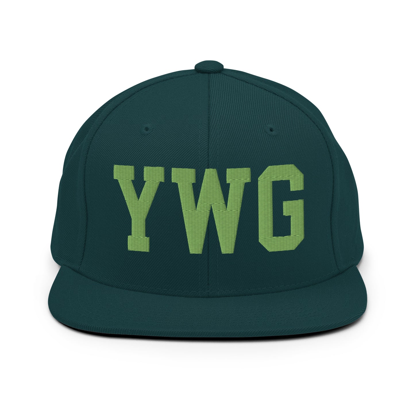 College-Style Classic Snapback Hat • Kiwi Green • YWG Winnipeg • YHM Designs - Image 07