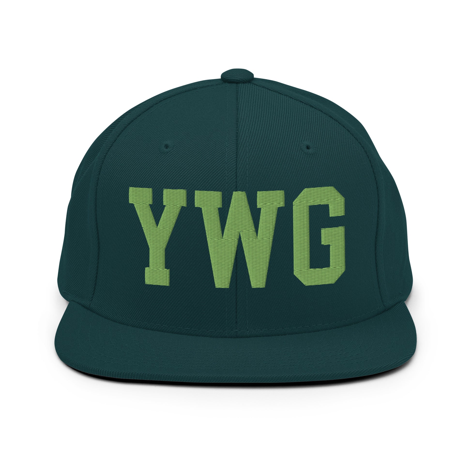 College-Style Classic Snapback Hat • Kiwi Green • YWG Winnipeg • YHM Designs - Image 07