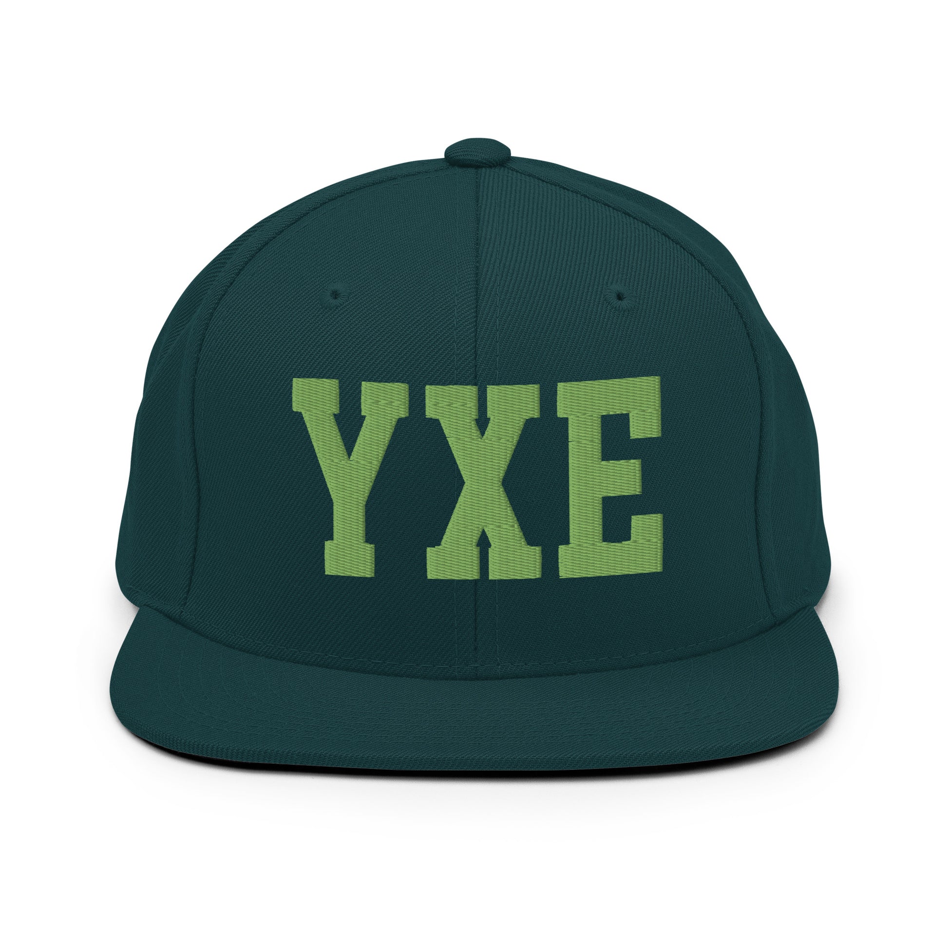 College-Style Classic Snapback Hat • Kiwi Green • YXE Saskatoon • YHM Designs - Image 07