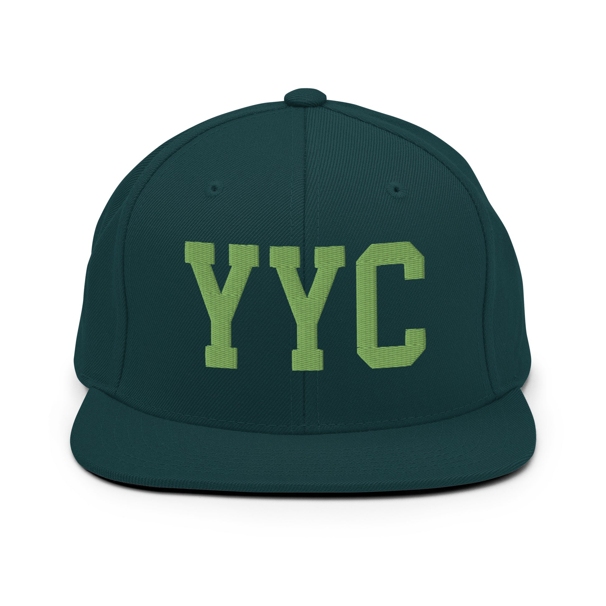 College-Style Classic Snapback Hat • Kiwi Green • YYC Calgary • YHM Designs - Image 07