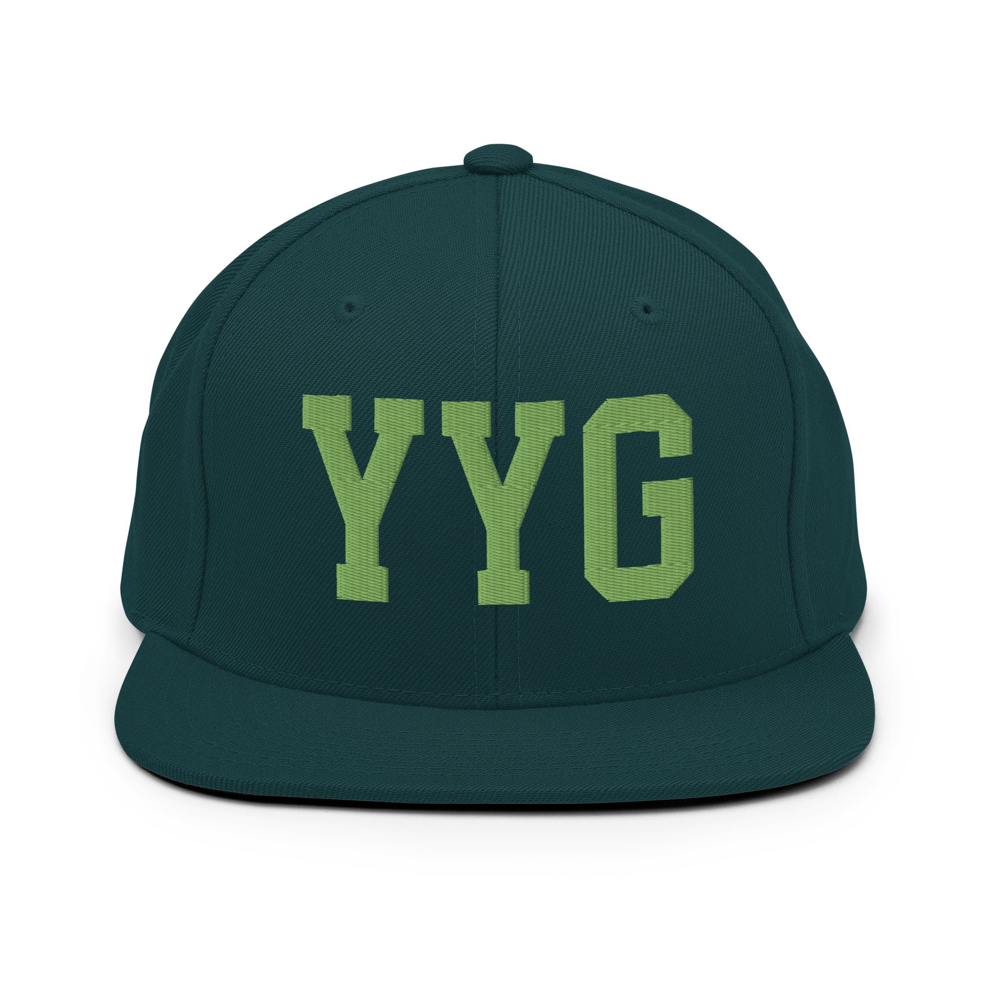 College-Style Classic Snapback Hat • Kiwi Green • YYG Charlottetown • YHM Designs - Image 07