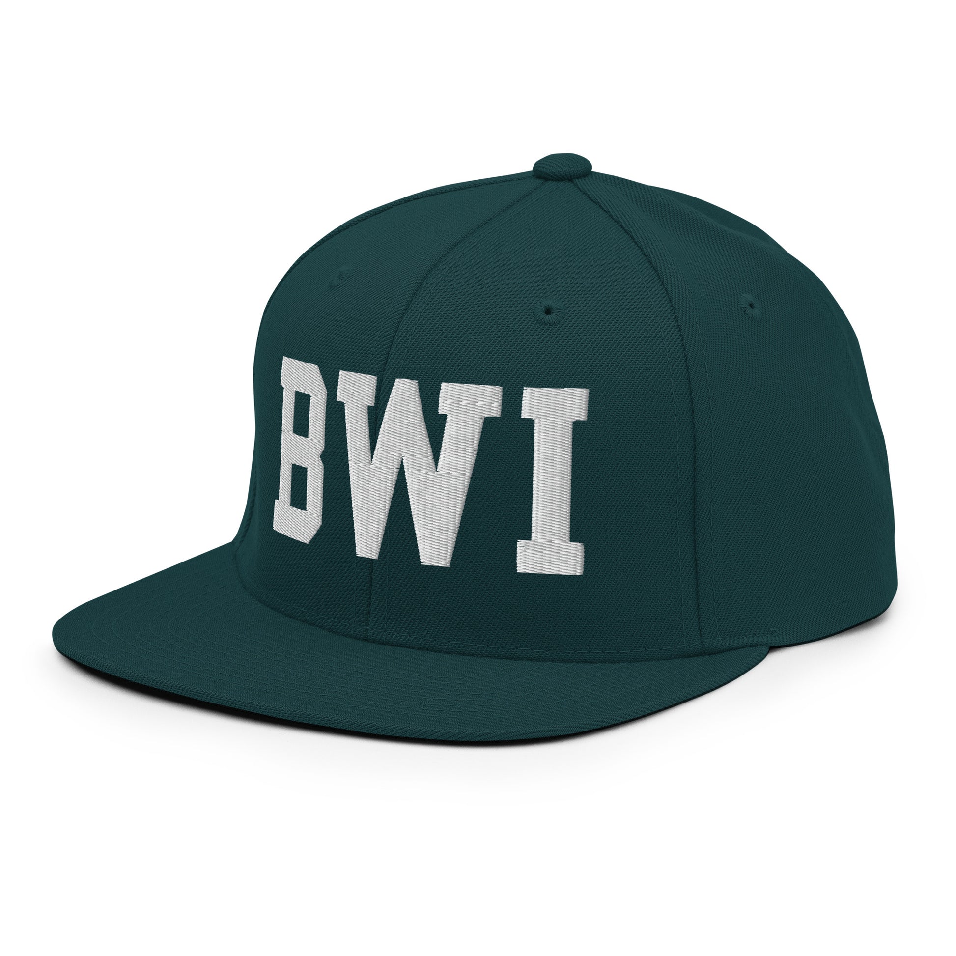 College-Style Classic Snapback Hat • White • BWI Baltimore • YHM Designs - Image 24
