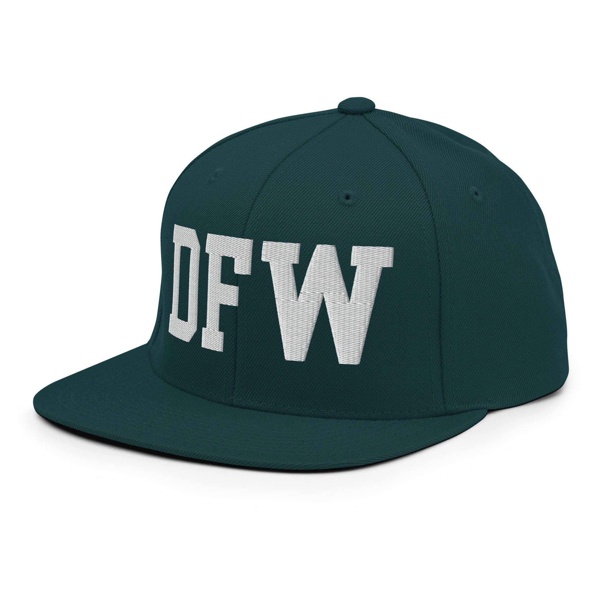 College-Style Classic Snapback Hat • White • DFW Dallas Souvenir • YHM Designs - Image 24