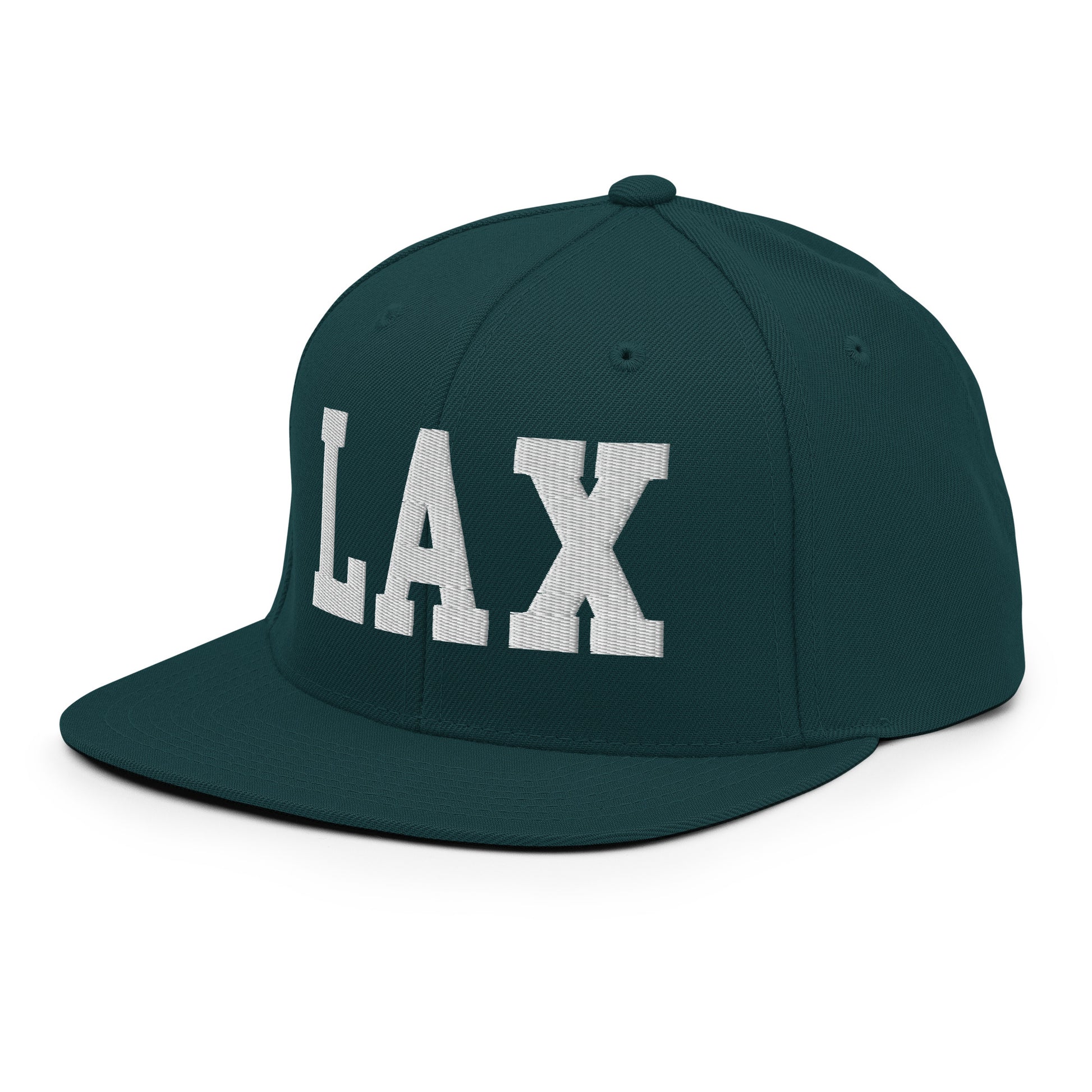 College-Style Classic Snapback Hat • White • LAX Los Angeles • YHM Designs - Image 24