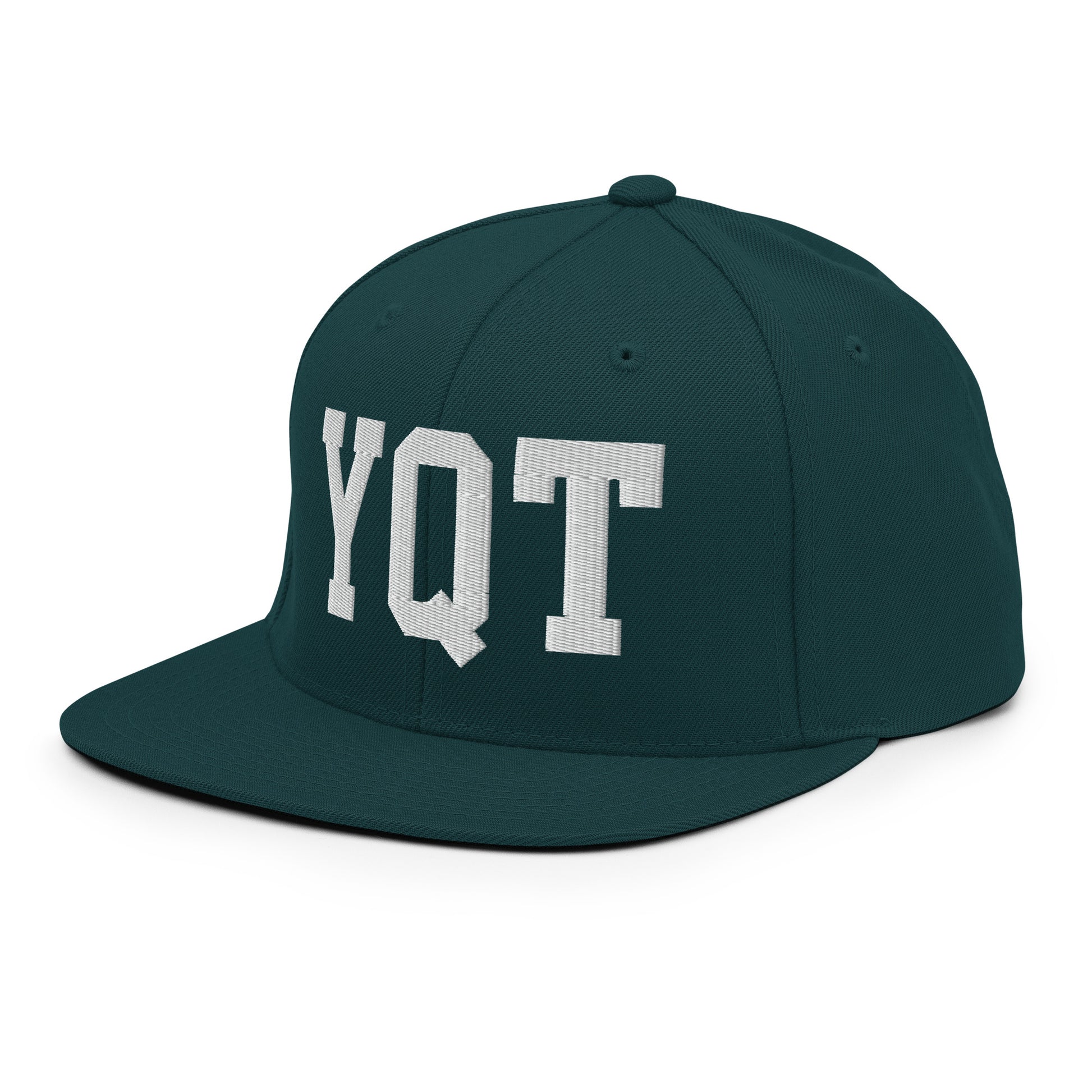 College-Style Classic Snapback Hat • White • YQT Thunder Bay Souvenir • YHM Designs - Image 24
