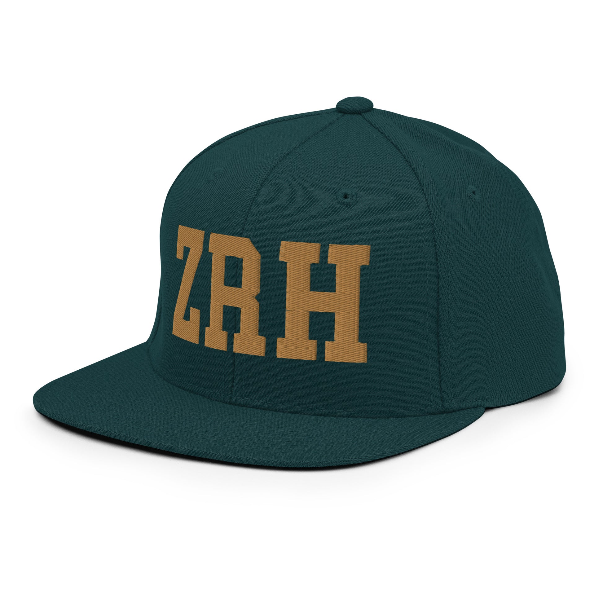 College-Style Classic Snapback Hat • Old Gold • ZRH Zurich Souvenir • YHM Designs - Image 20