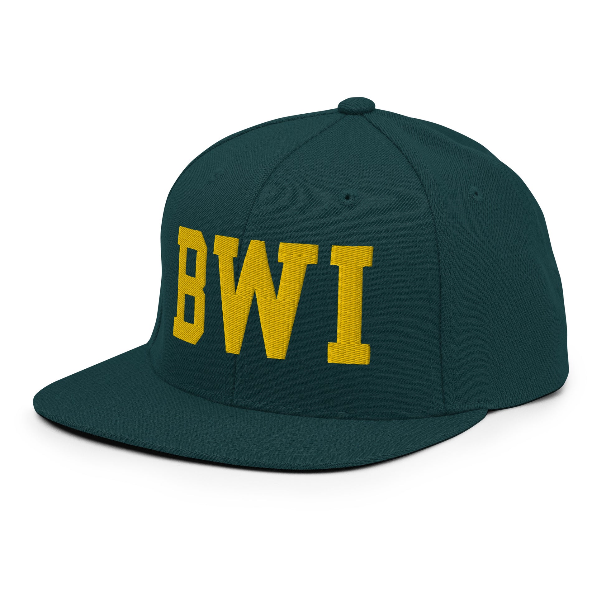 College-Style Classic Snapback Hat • Gold • BWI Baltimore • YHM Designs - Image 16