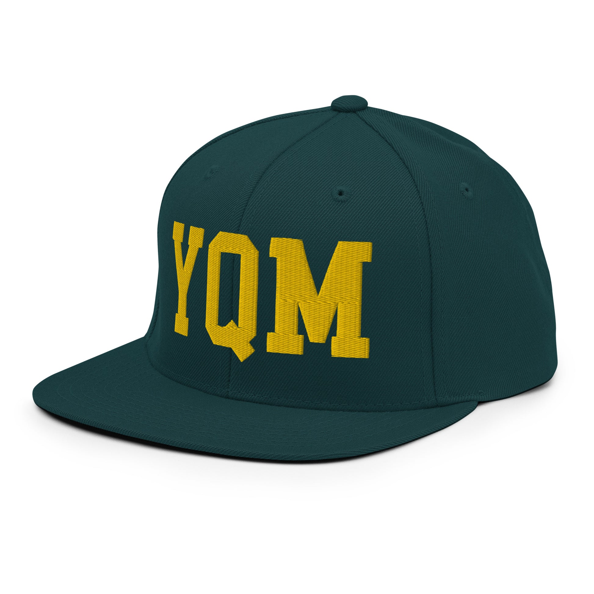 College-Style Classic Snapback Hat • Gold • YQM Moncton • YHM Designs - Image 16