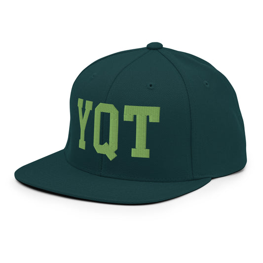 College-Style Classic Snapback Hat • Kiwi Green • YQT Thunder Bay • YHM Designs - Image 01
