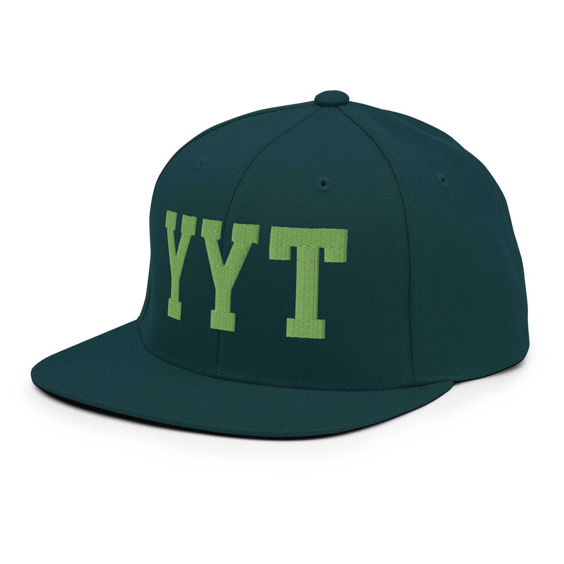College-Style Classic Snapback Hat • Kiwi Green • YYT St. John's • YHM Designs - Image 01