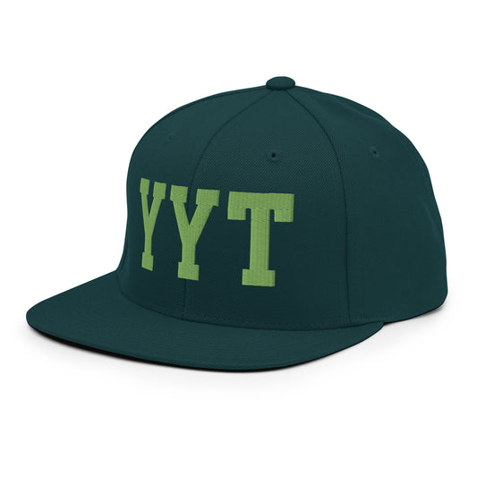 College-Style Classic Snapback Hat • Kiwi Green • YYT St. John's • YHM Designs - Image 01