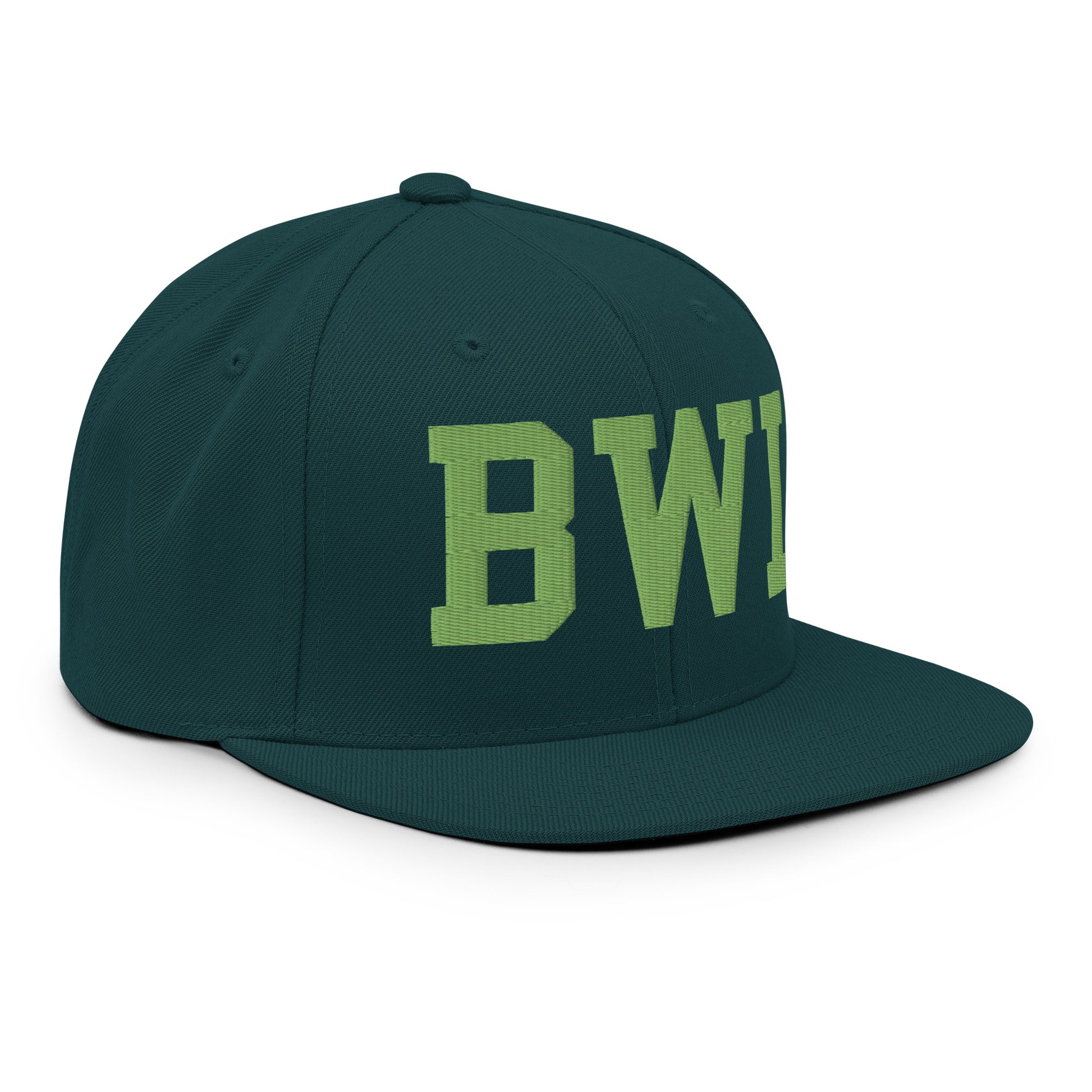 College-Style Classic Snapback Hat • Kiwi Green • BWI Baltimore • YHM Designs - Image 10