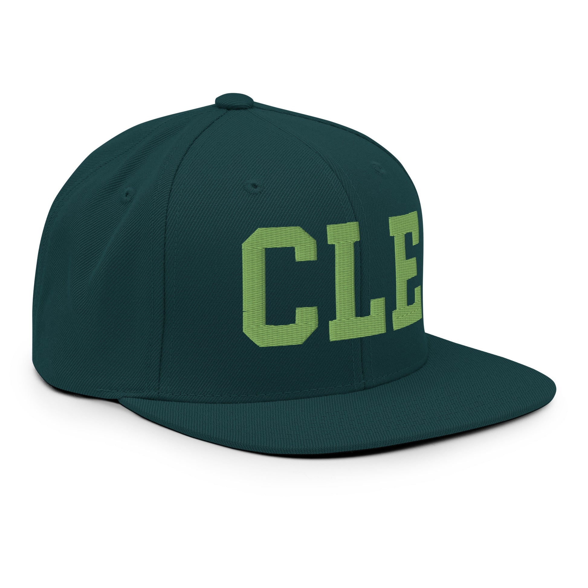 College-Style Classic Snapback Hat • Kiwi Green • CLE Cleveland • YHM Designs - Image 10