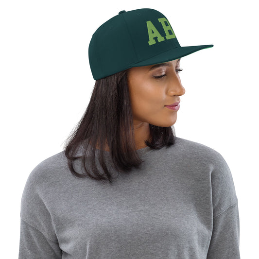 College-Style Classic Snapback Hat • Kiwi Green • ABQ Albuquerque • YHM Designs - Image 02