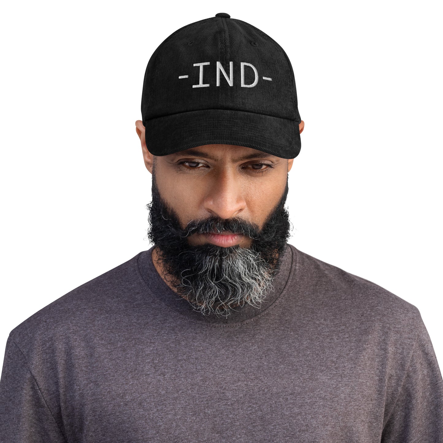 Souvenir Corduroy Hat - White • IND Indianapolis • YHM Designs - Image 02